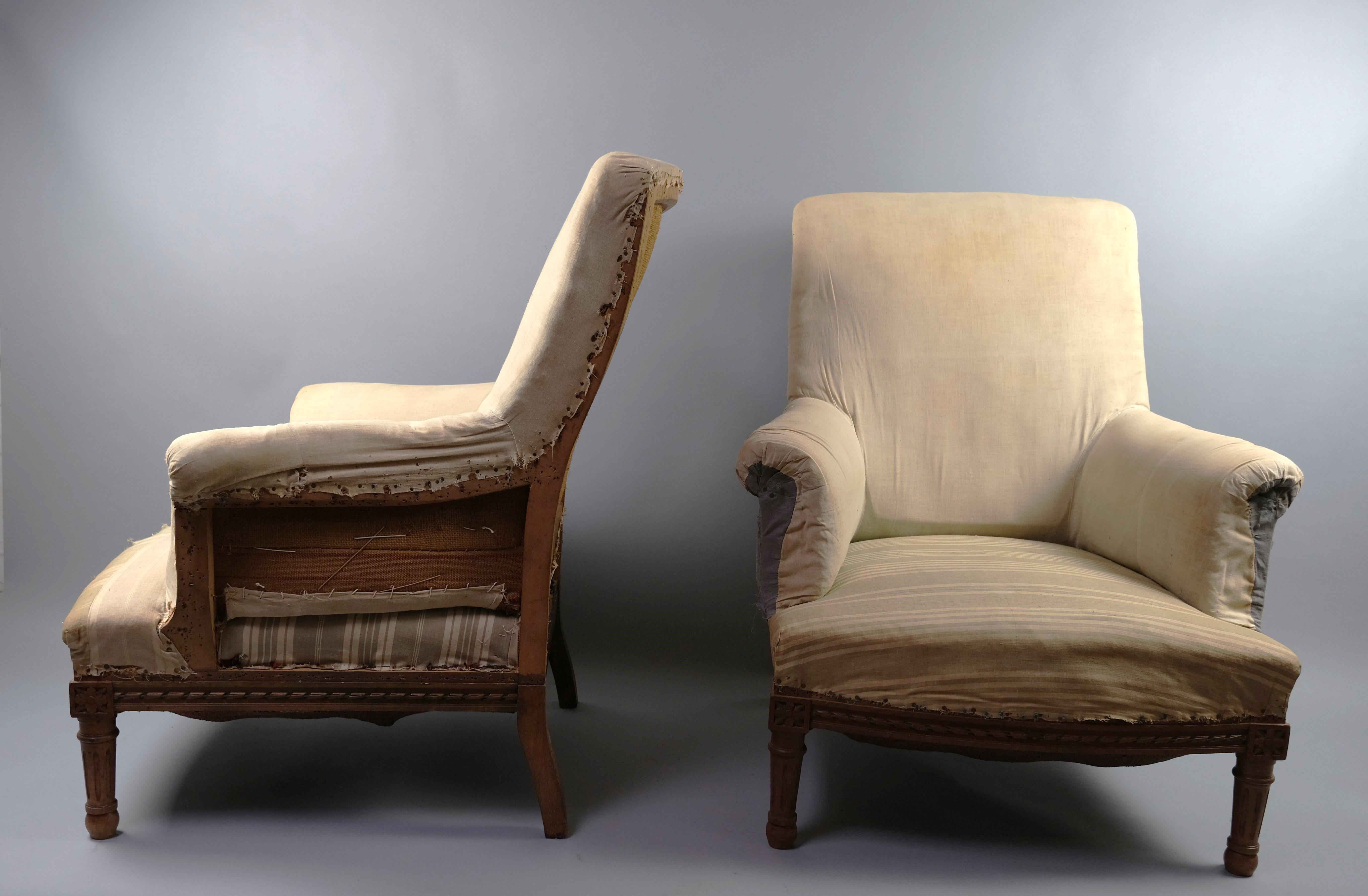 19th Century Pair of French Upholstered Chairs