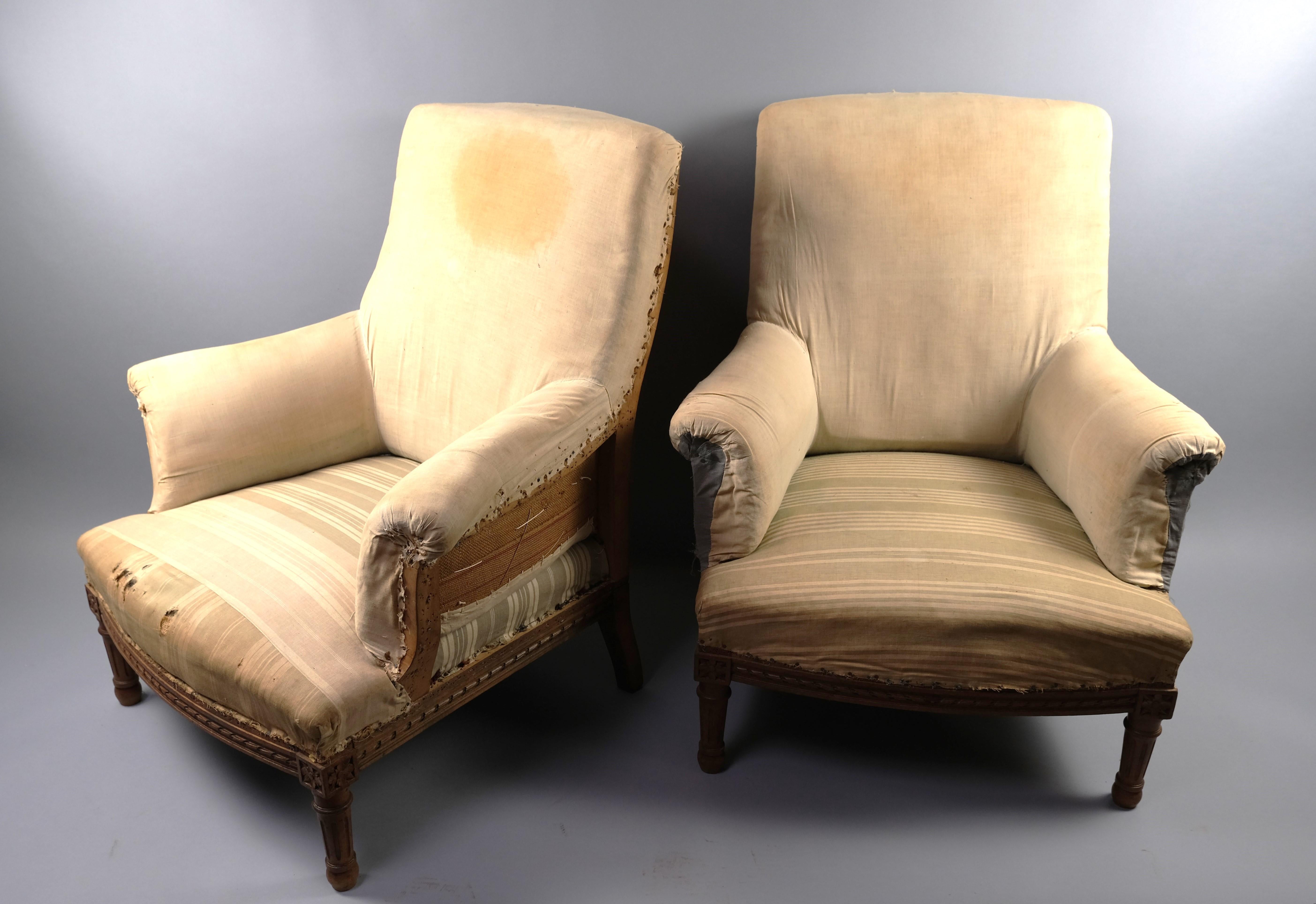 Pair of French Upholstered Chairs 1