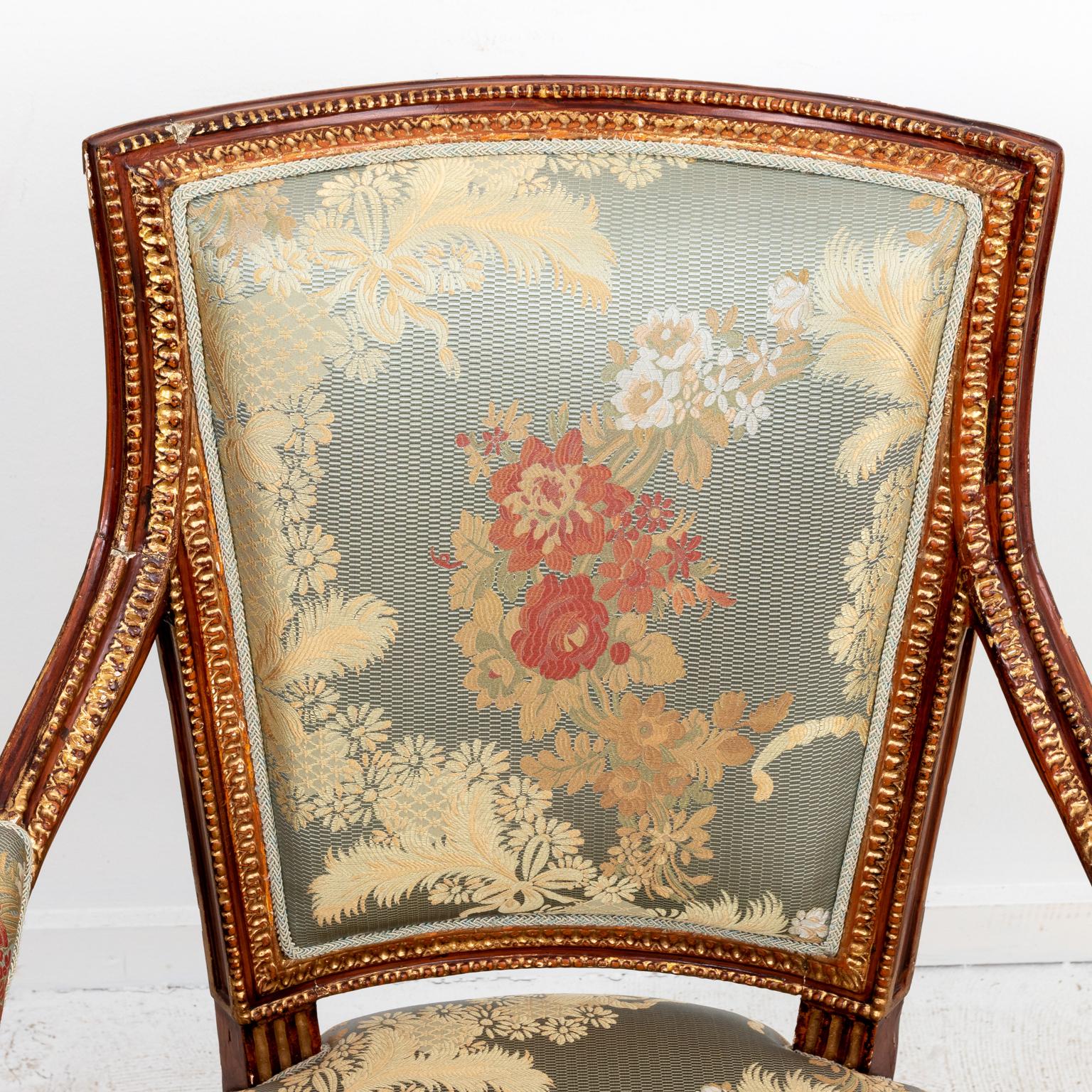 Pair of French Upholstered Open Armchairs 3