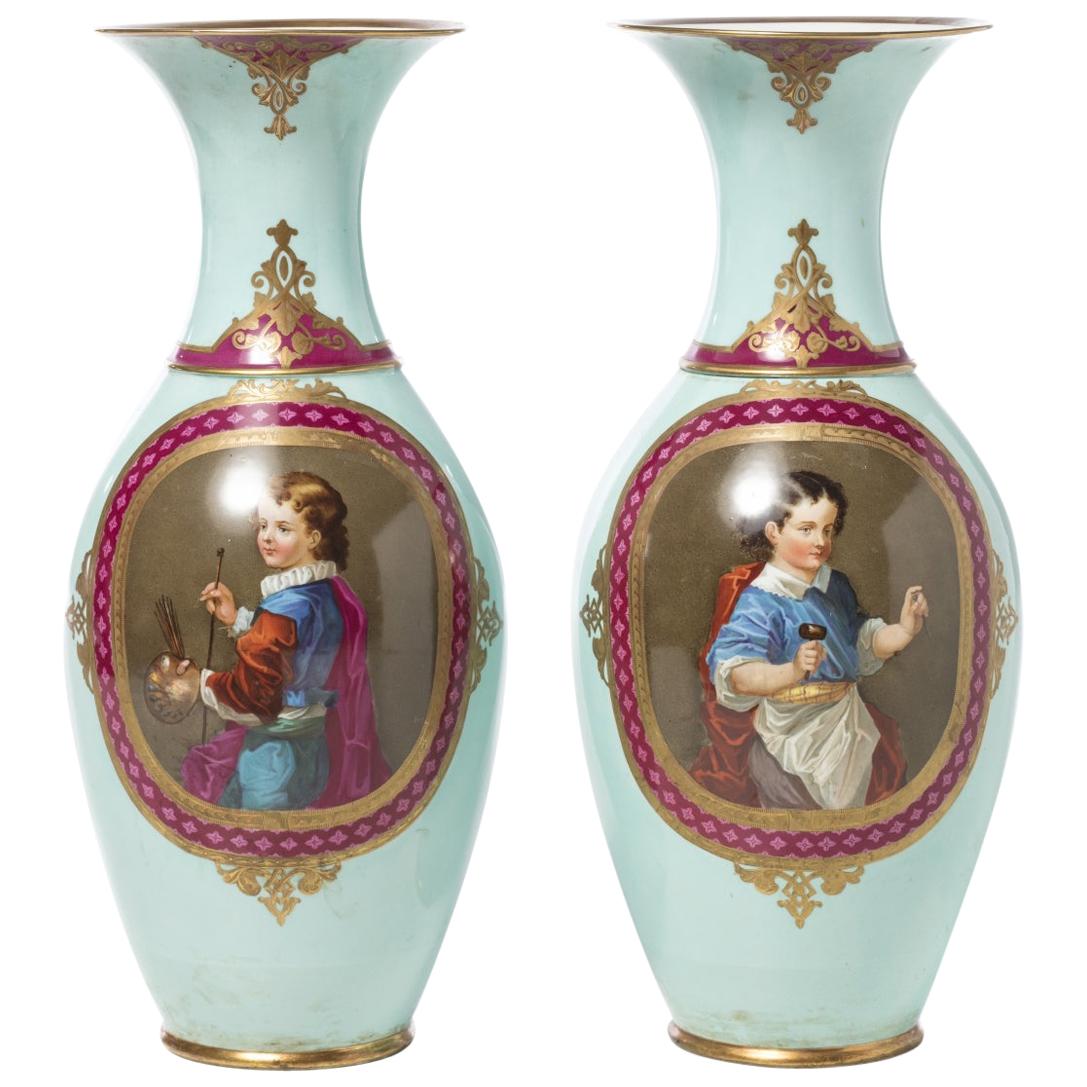 Pair of French Vases, 19th Century For Sale