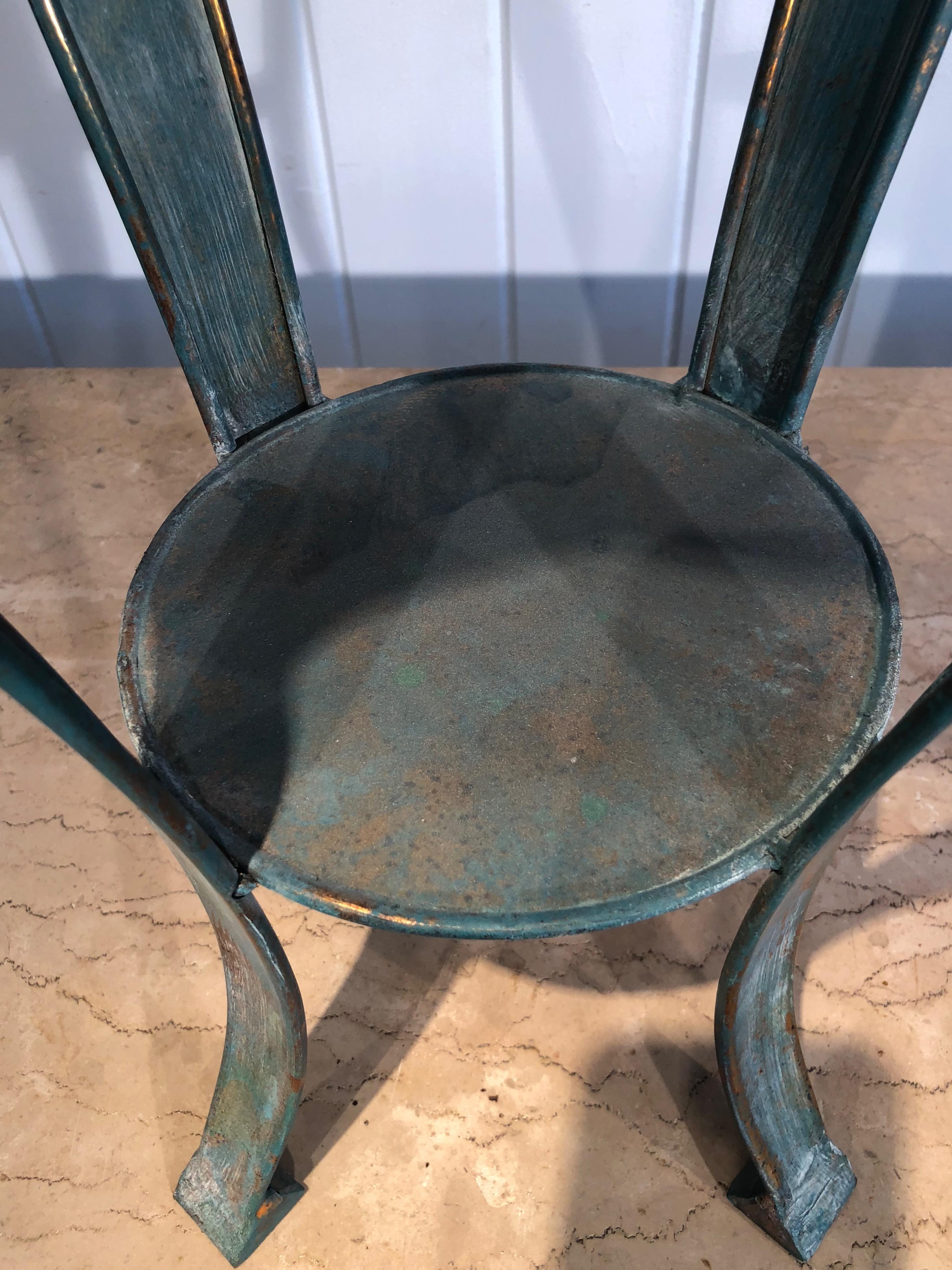 Pair of French Verdigris Brass Plant Stand Tables 14