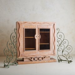 Pair of French Verdigris Green Wrought Iron Architectural Elements, 1930s