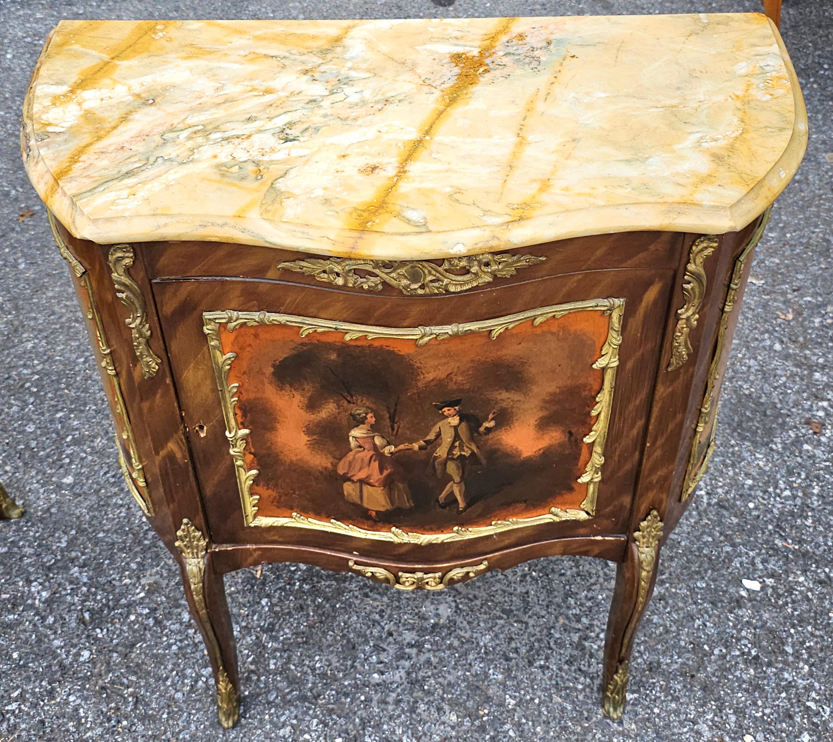Pair of French Vernis Martin Style Hand-Painted Commodes, Signed A. Mancini For Sale 6
