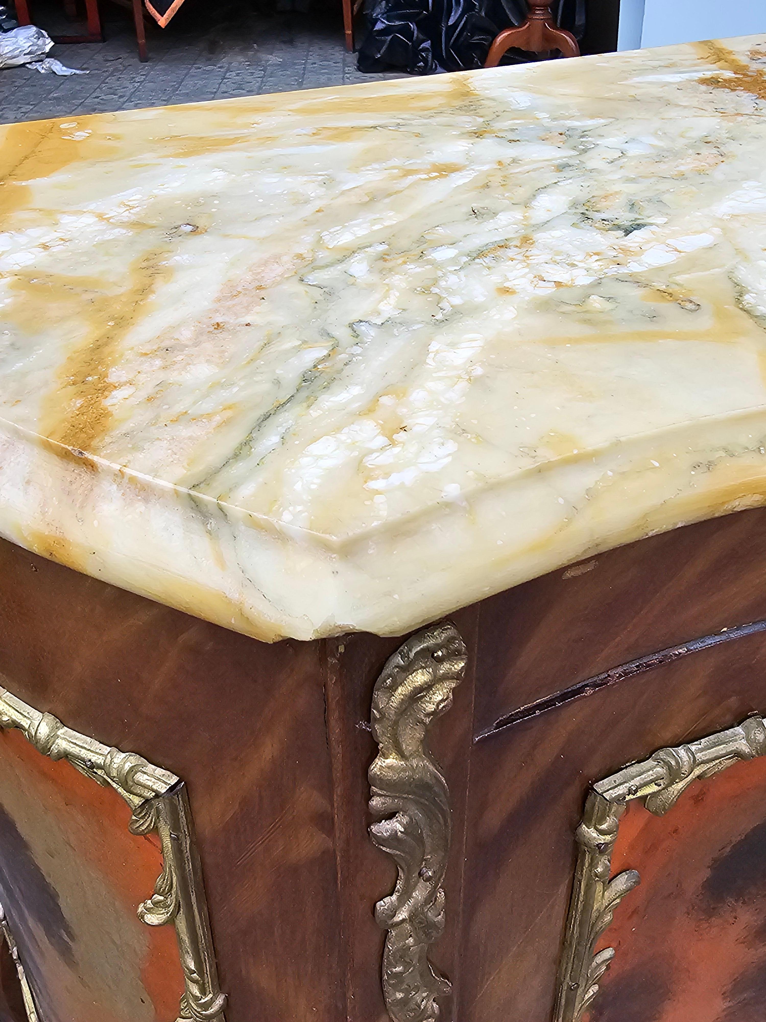 Pair of French Vernis Martin Style Hand-Painted Commodes, Signed A. Mancini For Sale 12