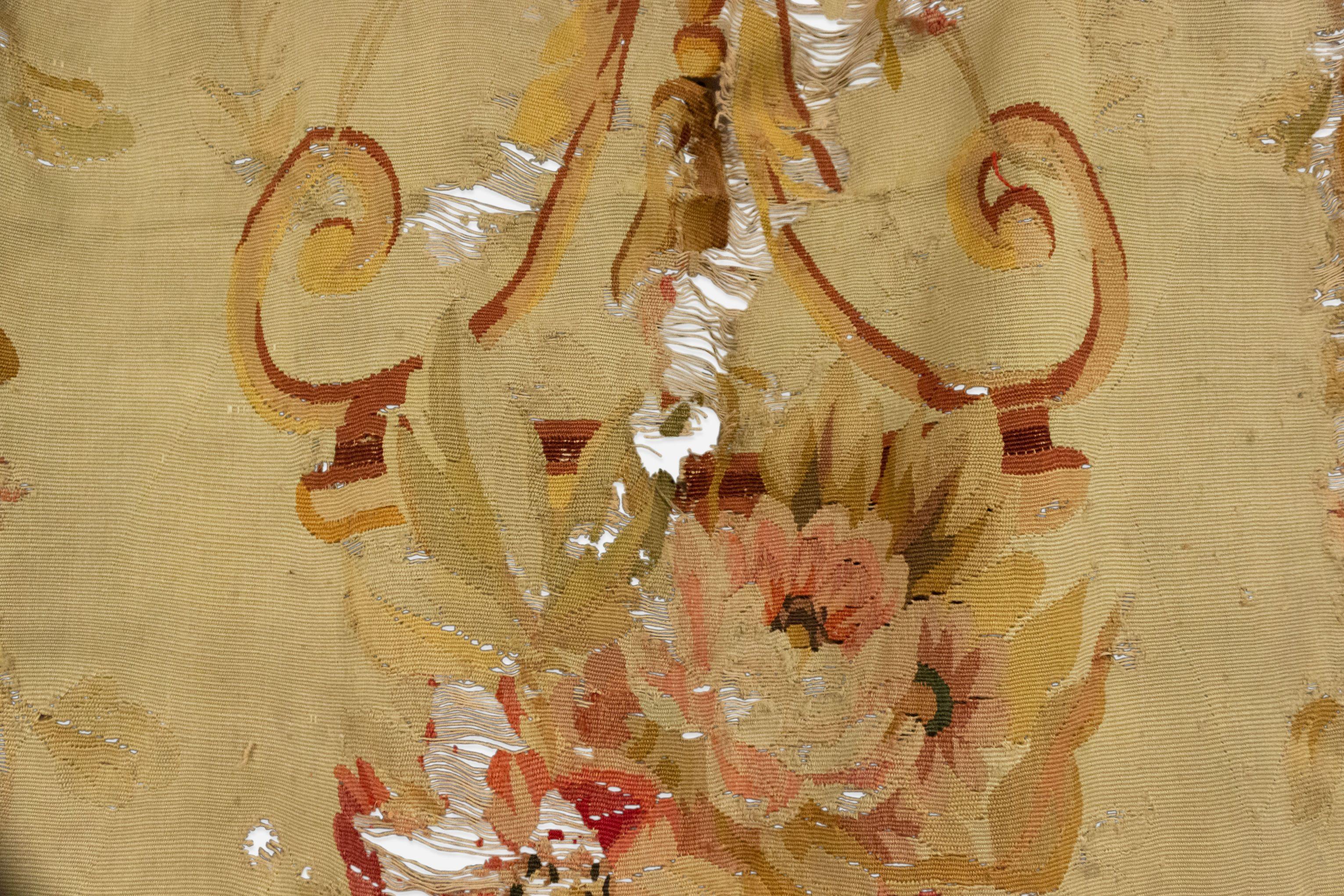 19th Century Pair of French Victorian Aubusson Floral Tapestries For Sale