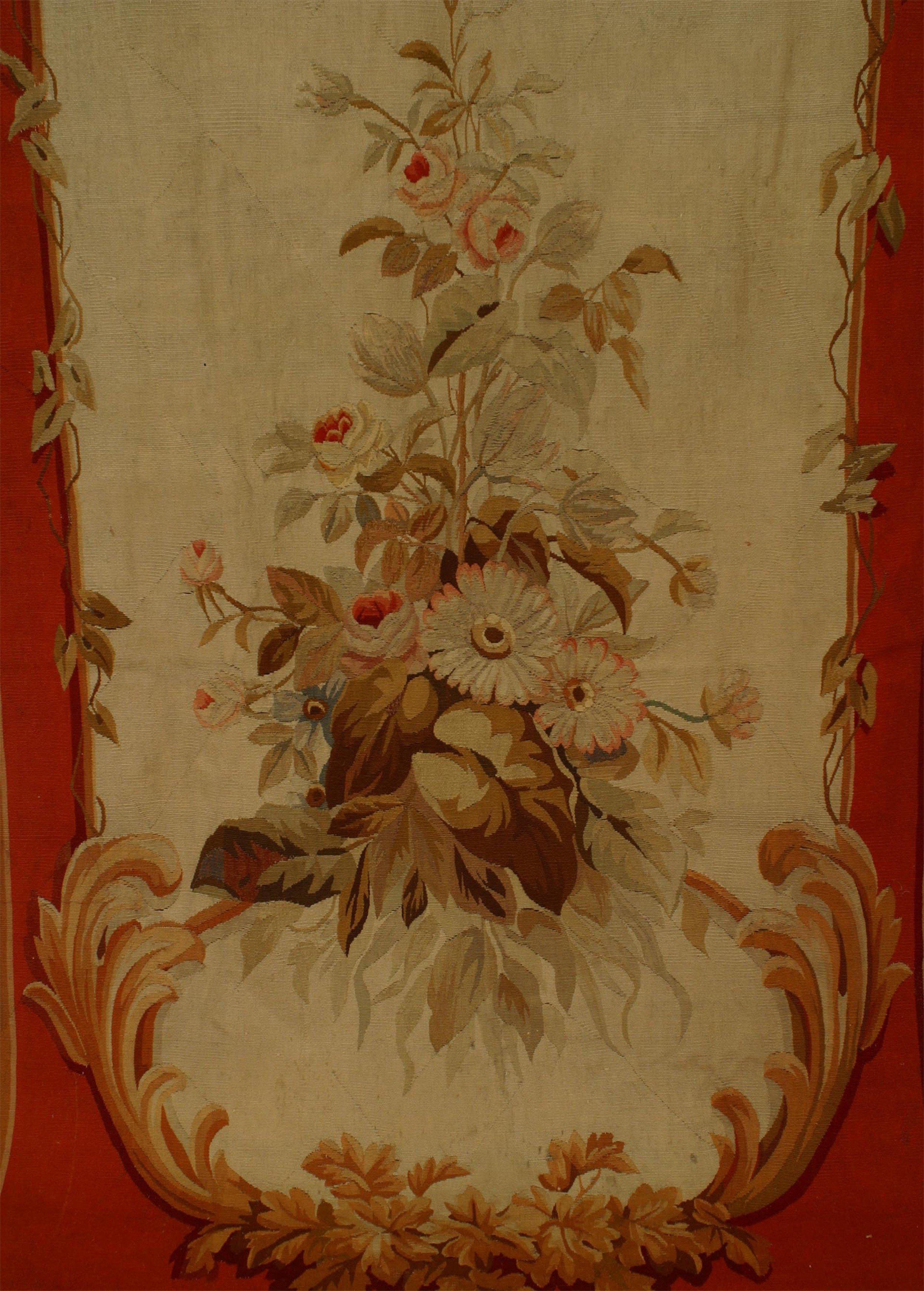 Woven Pair of French Victorian Aubusson Wall Hangings