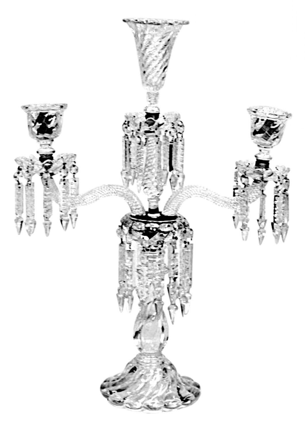 Paar französische viktorianische Baccarat-Kristallkandelaber (Viktorianisch) im Angebot