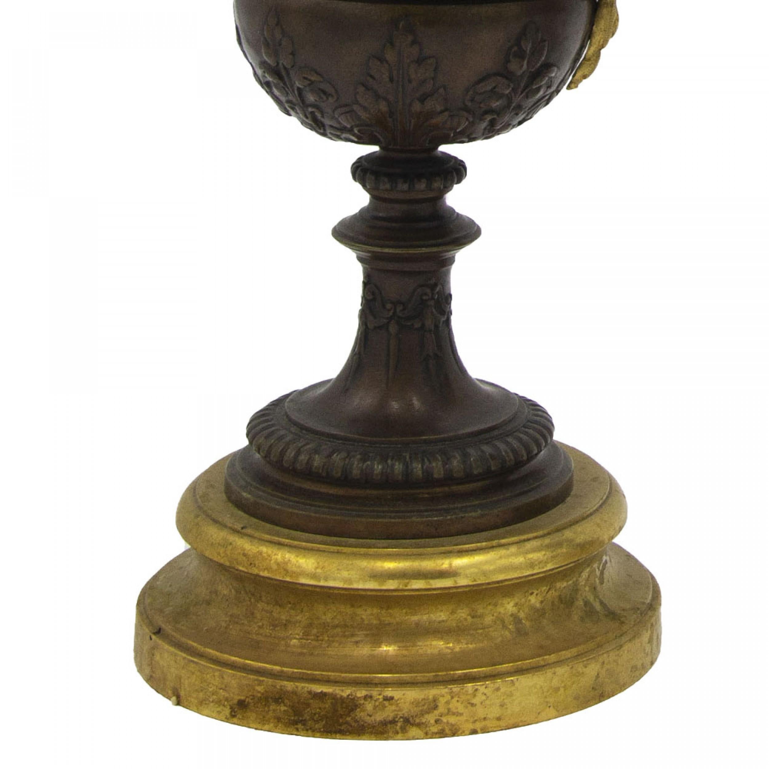 Francese Coppia di cappe francesi vittoriane in bronzo e oro in vendita