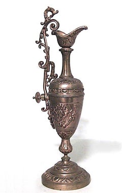 Pair of French Victorian Bronze Ewers