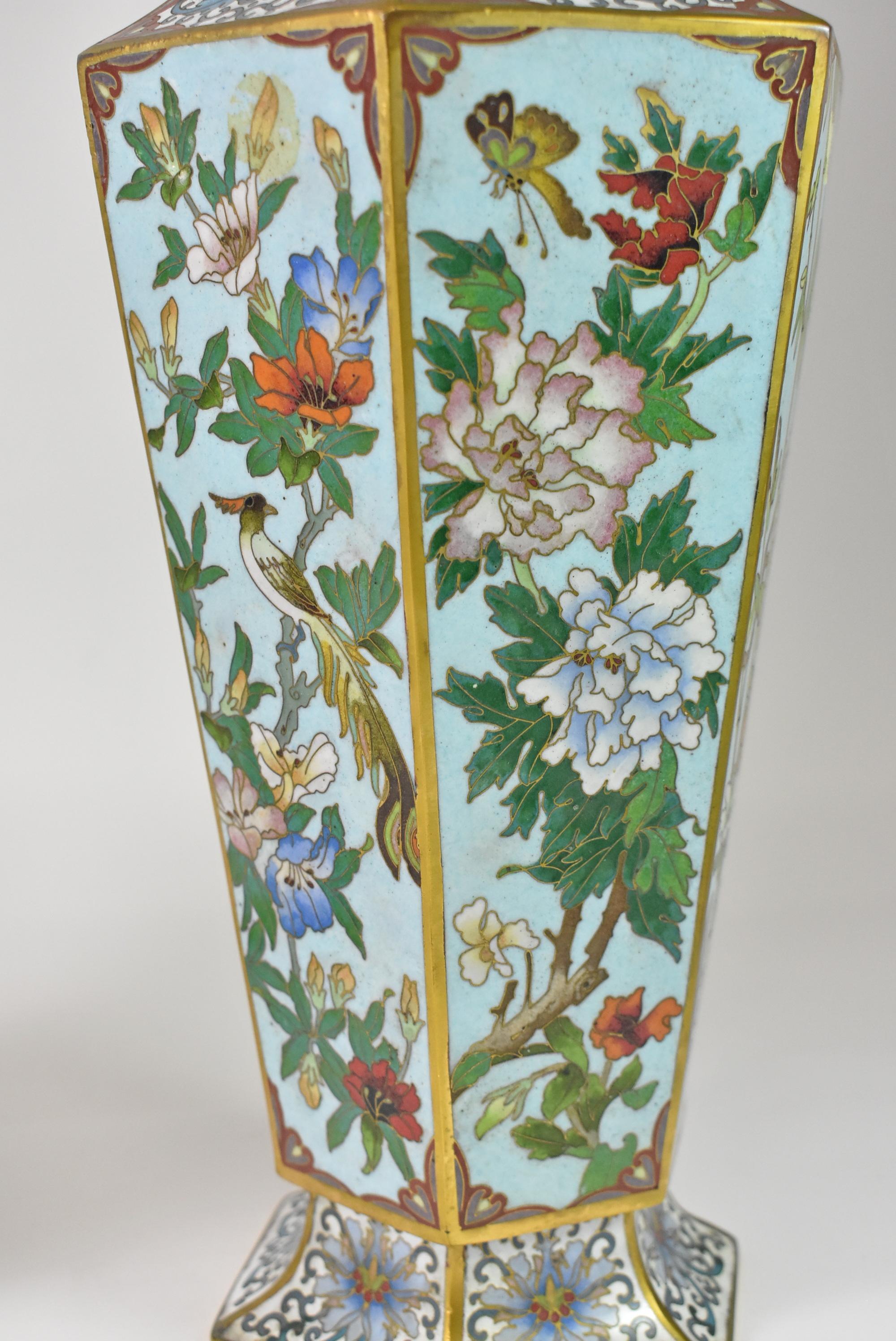 Pair of French Victorian Cloisonné Vases 1