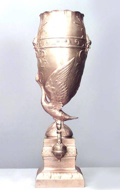 Pair of French Victorian Fugere Gilt Bronze Vases