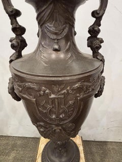 Pair of French Victorian metal urns
