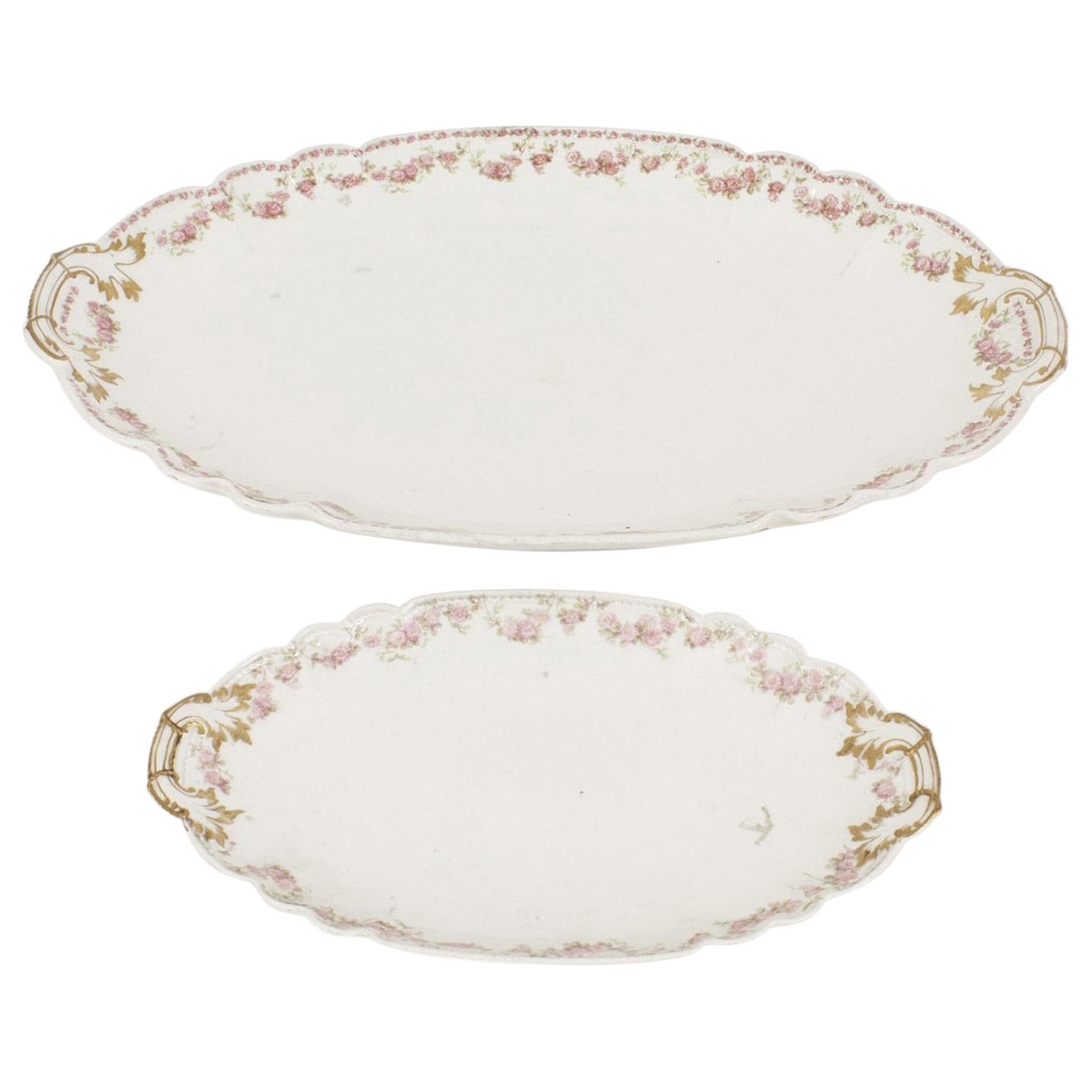 Pair of French Victorian Porcelain Serving Platters