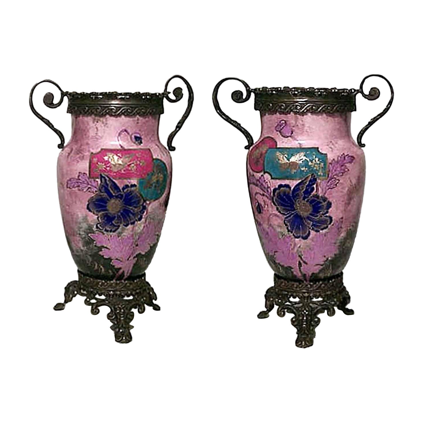 Pair of French Victorian Porcelain Vases