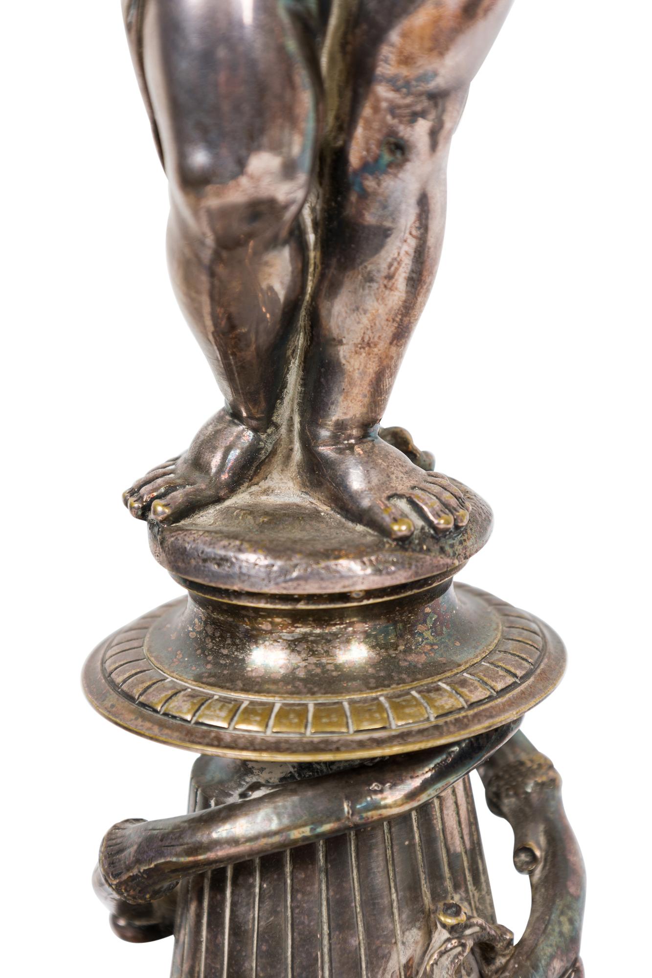 Pair of French Victorian Silver Plated Cupid Candelabras For Sale 3