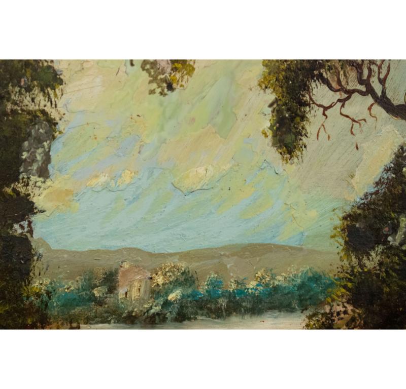Pareja de Paisajes Verticales Victorianos Franceses de Río en venta 2