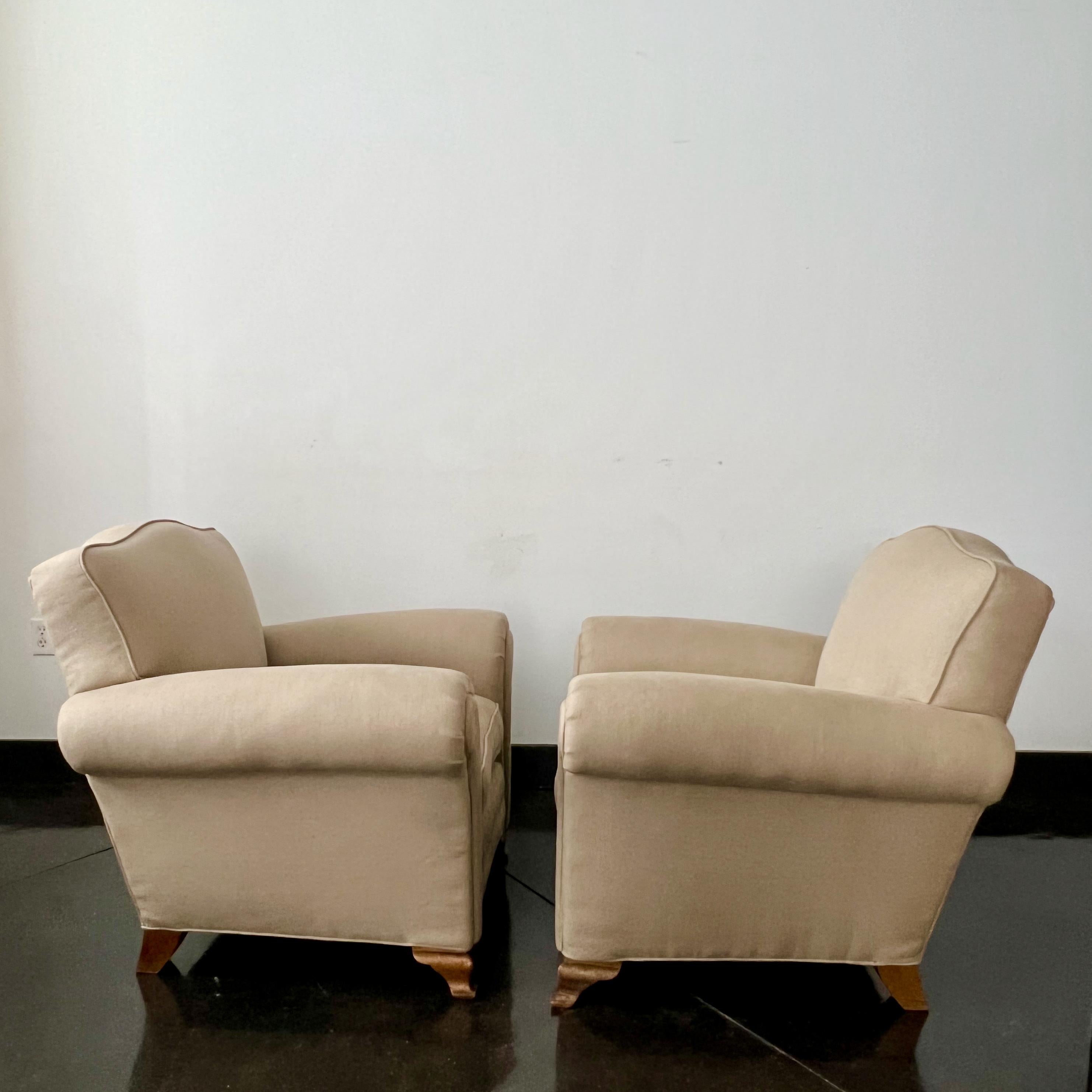 Hand-Crafted Pair of French Vintage Armchairs