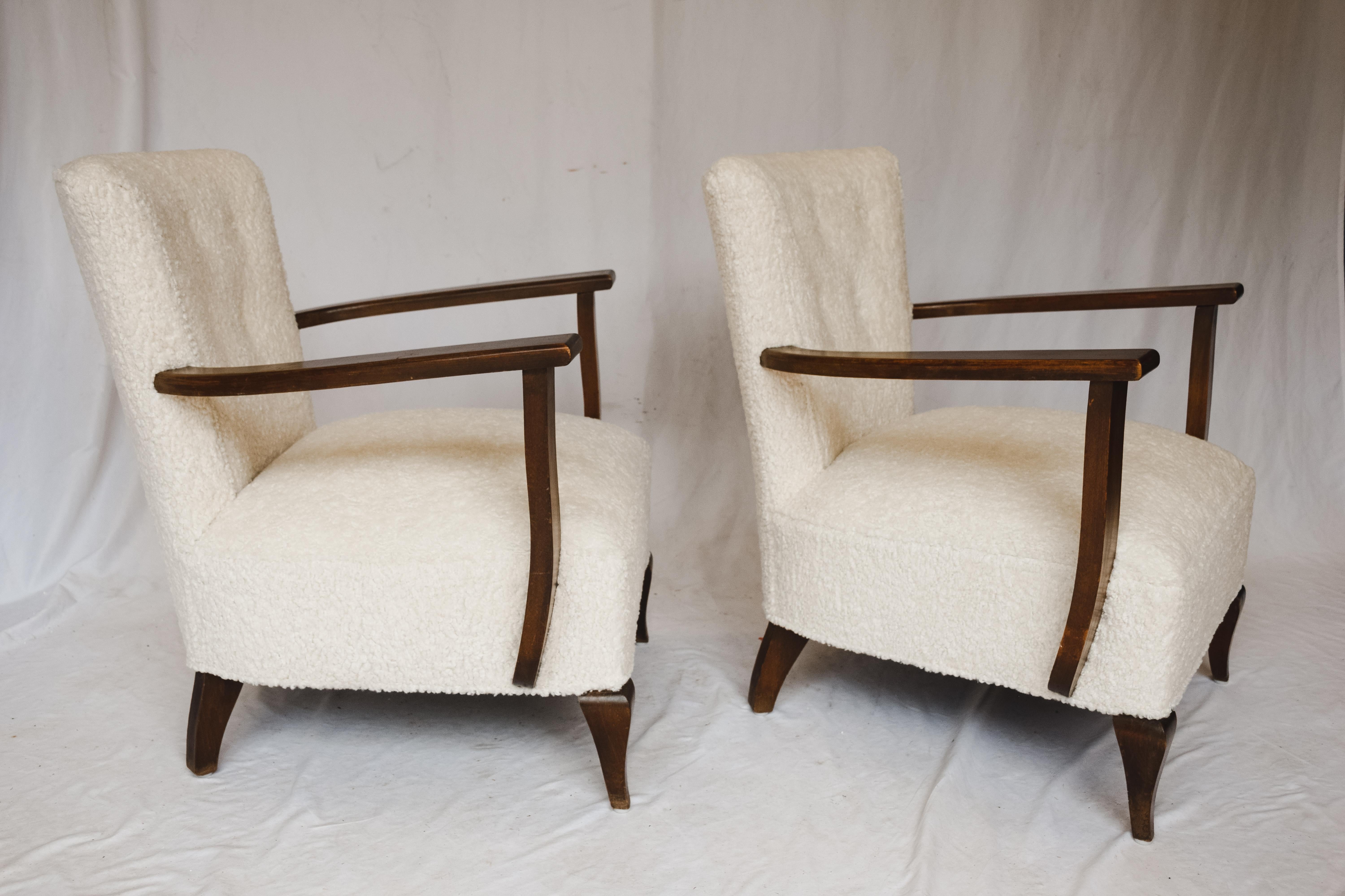 Upholstery Pair of French Vintage Armchairs