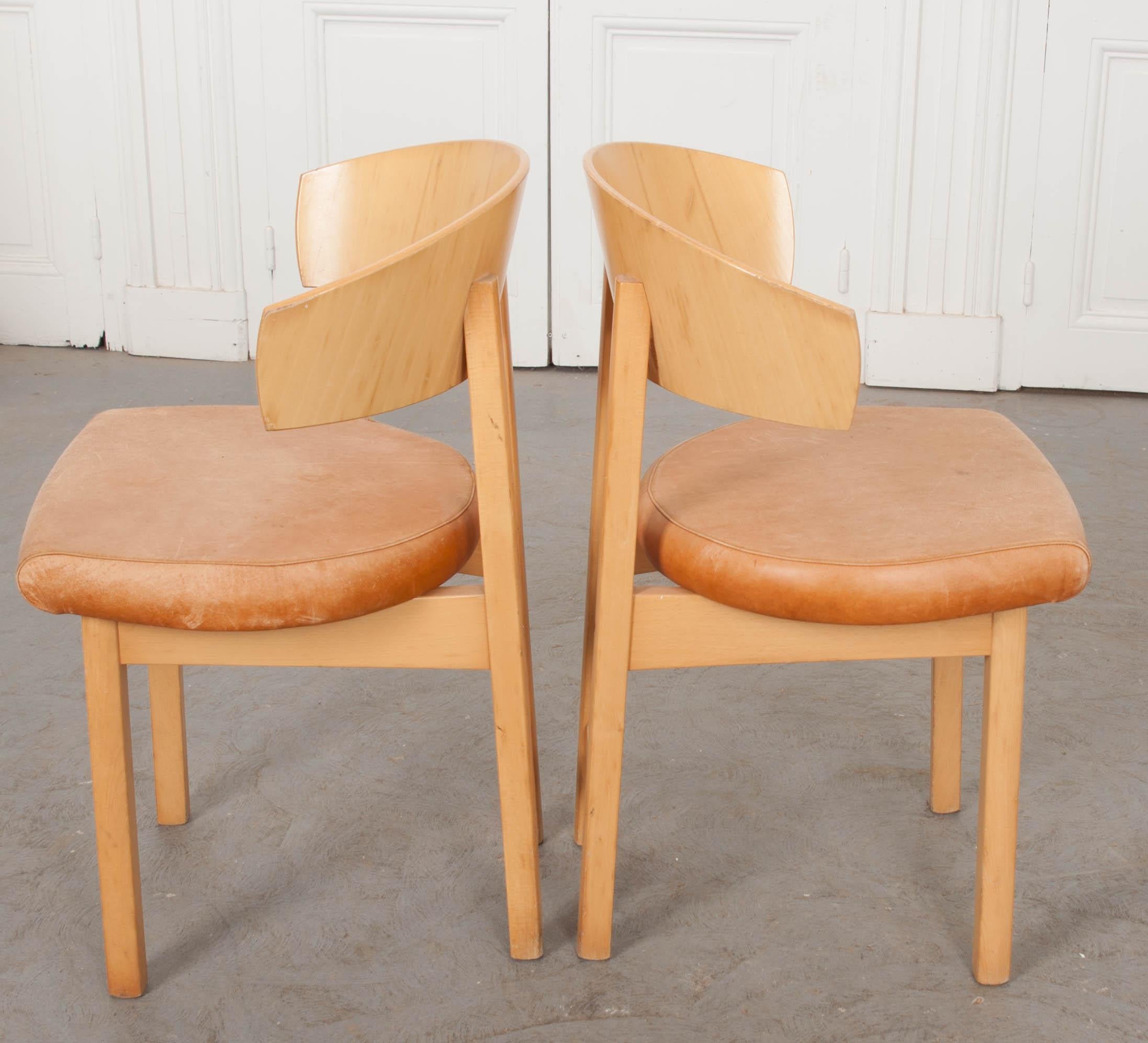 Pair of French Vintage Art Deco-Style Side Chairs 5