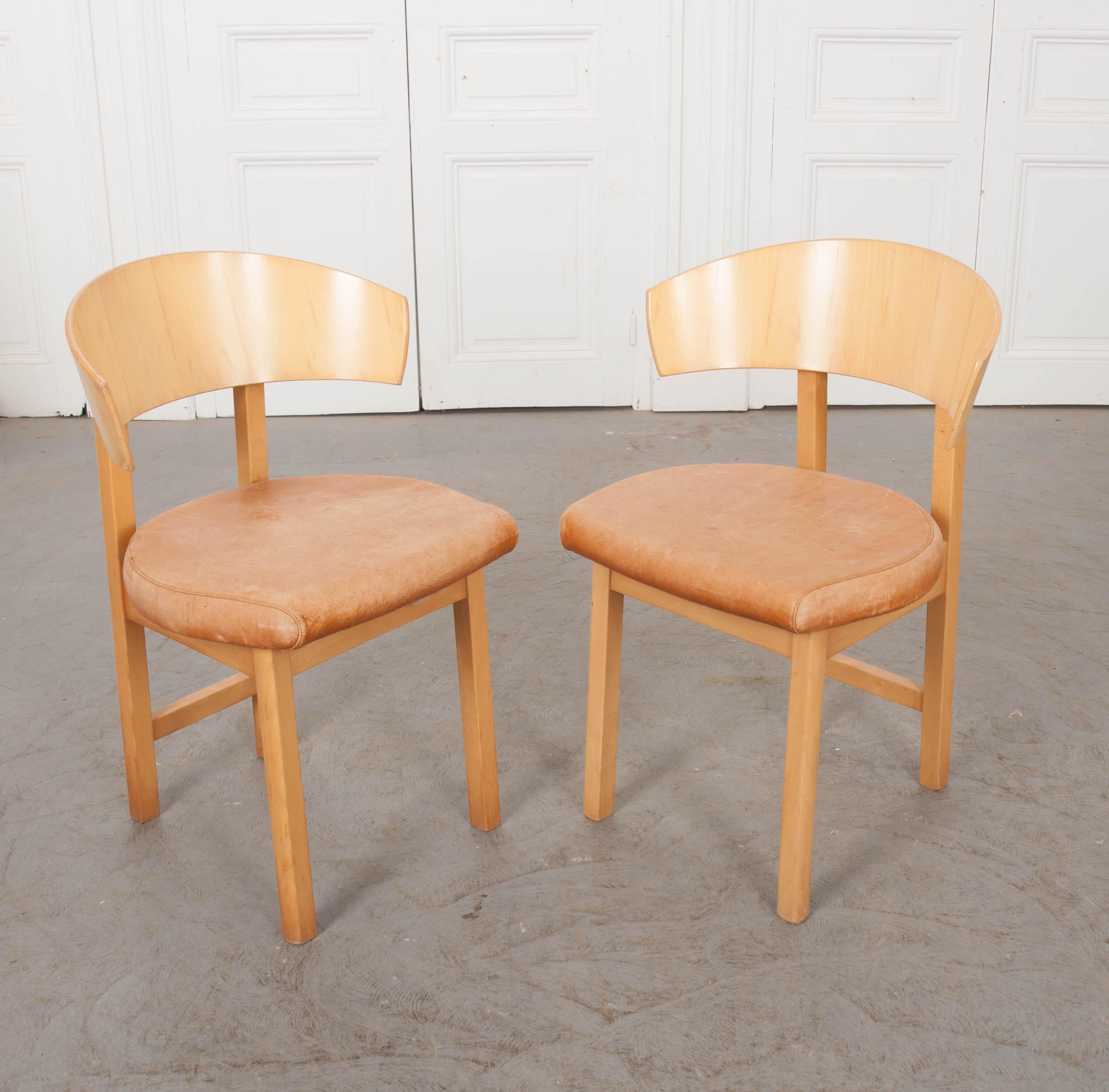 Pair of French Vintage Art Deco-Style Side Chairs 1