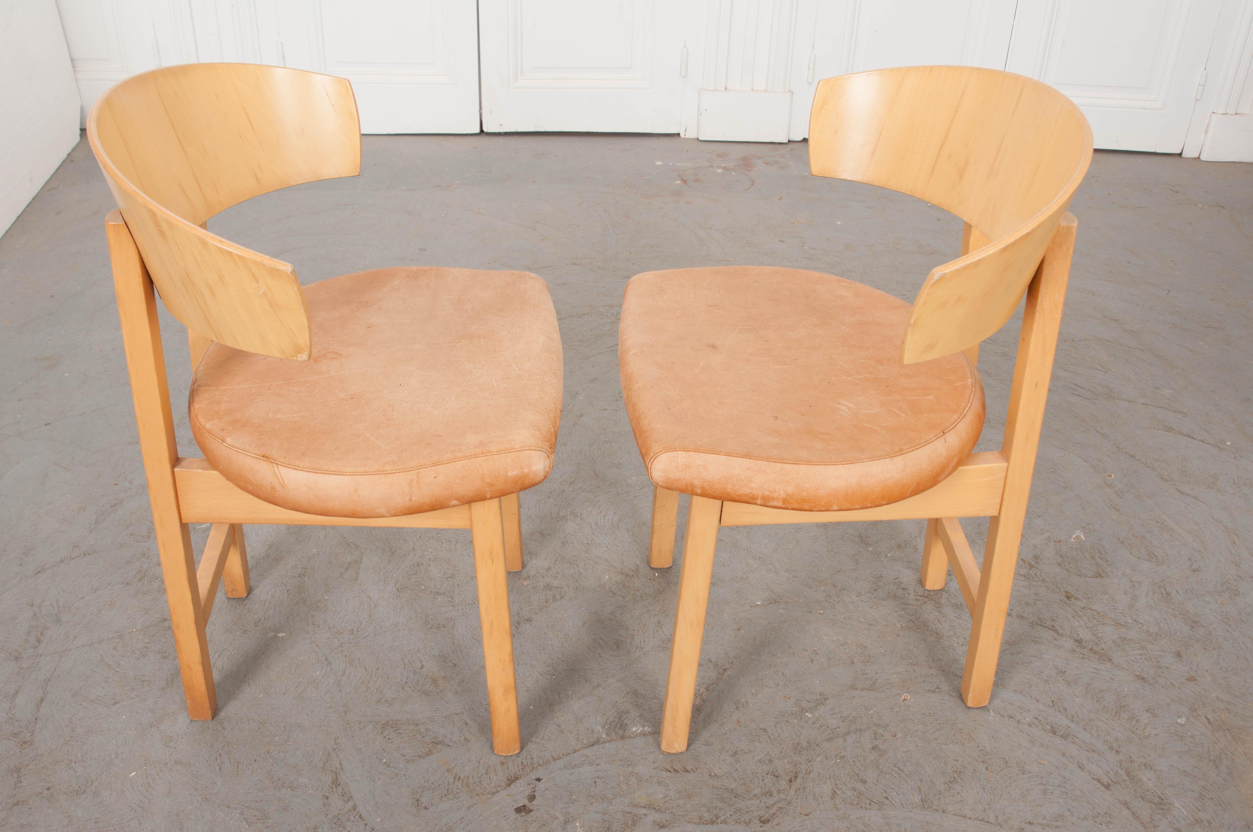 Pair of French Vintage Art Deco-Style Side Chairs 2