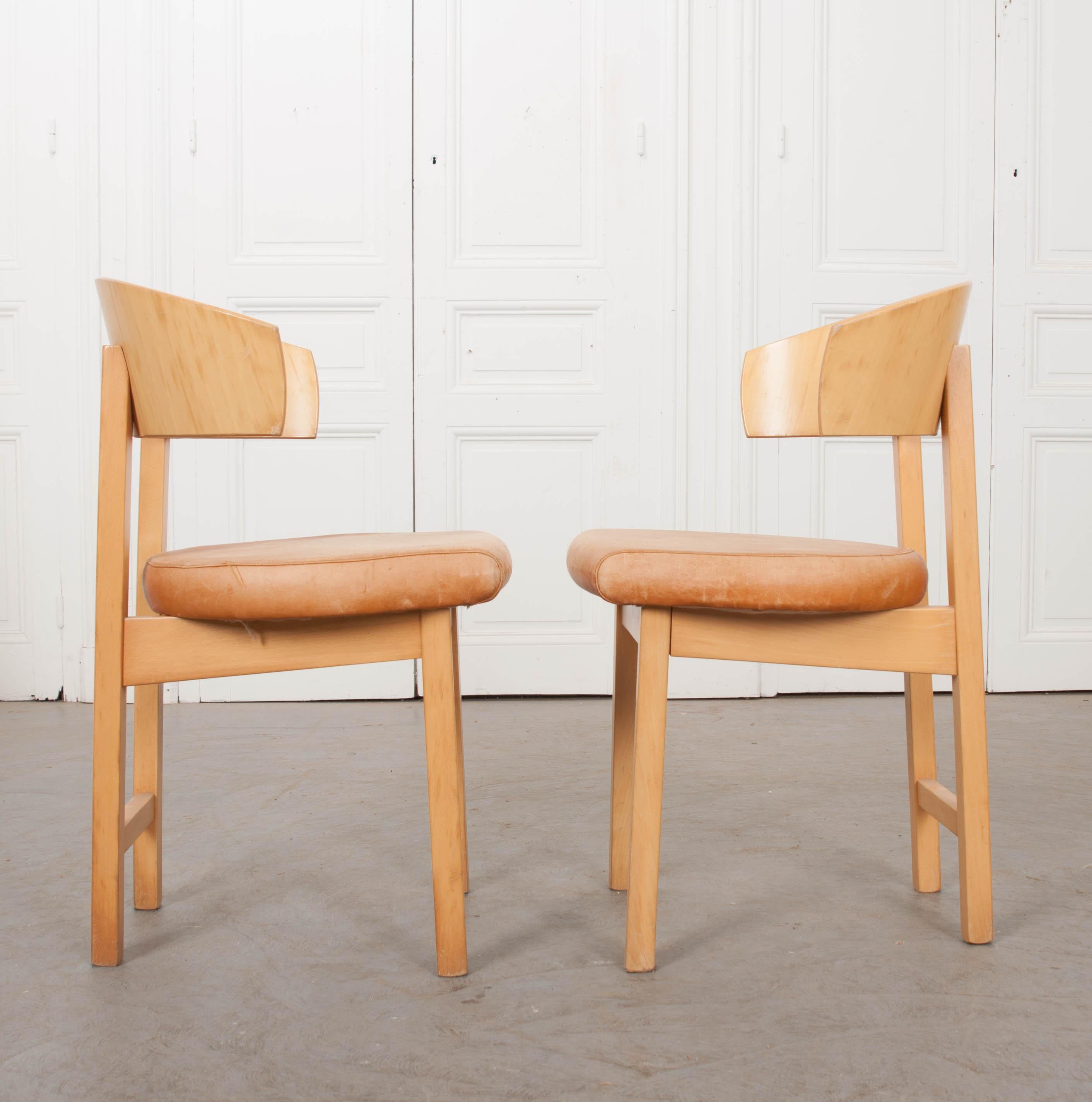 Pair of French Vintage Art Deco-Style Side Chairs 3