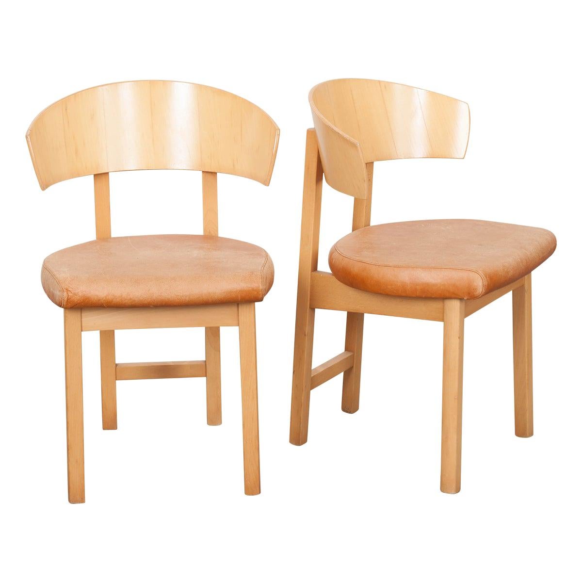 Pair of French Vintage Art Deco-Style Side Chairs