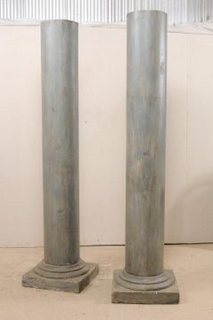 Pair of French Vintage Doric Style Painted Plaster Columns
