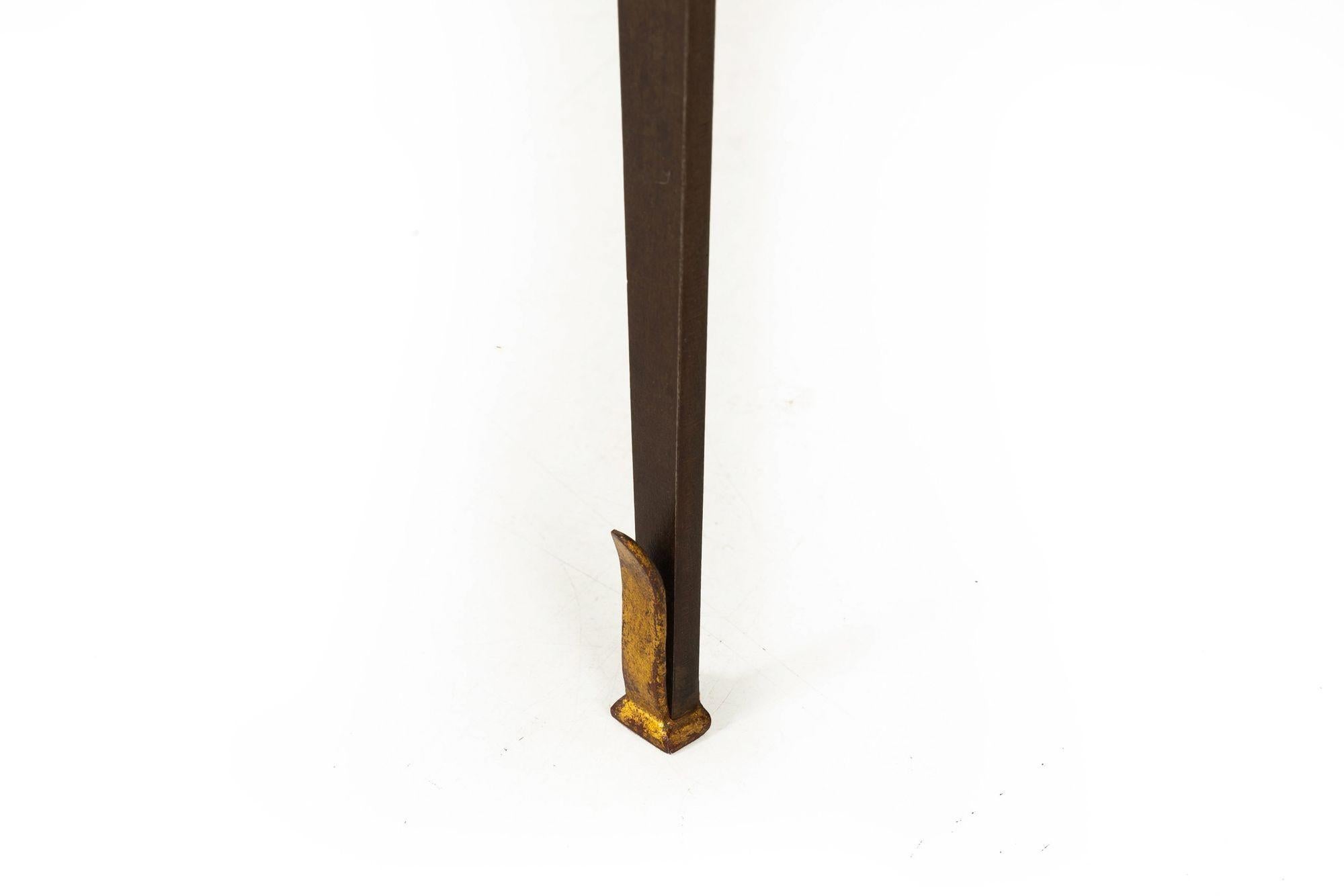 Paar französische Vintage-Eisen-Stapeltische aus der Mitte des Jahrhunderts, ca. 1940-50 im Angebot 6