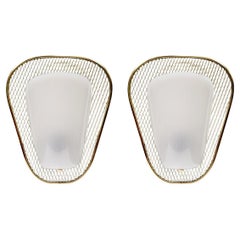 Pair of French Vintage Midcentury Wall Lights Sconces, 1950s