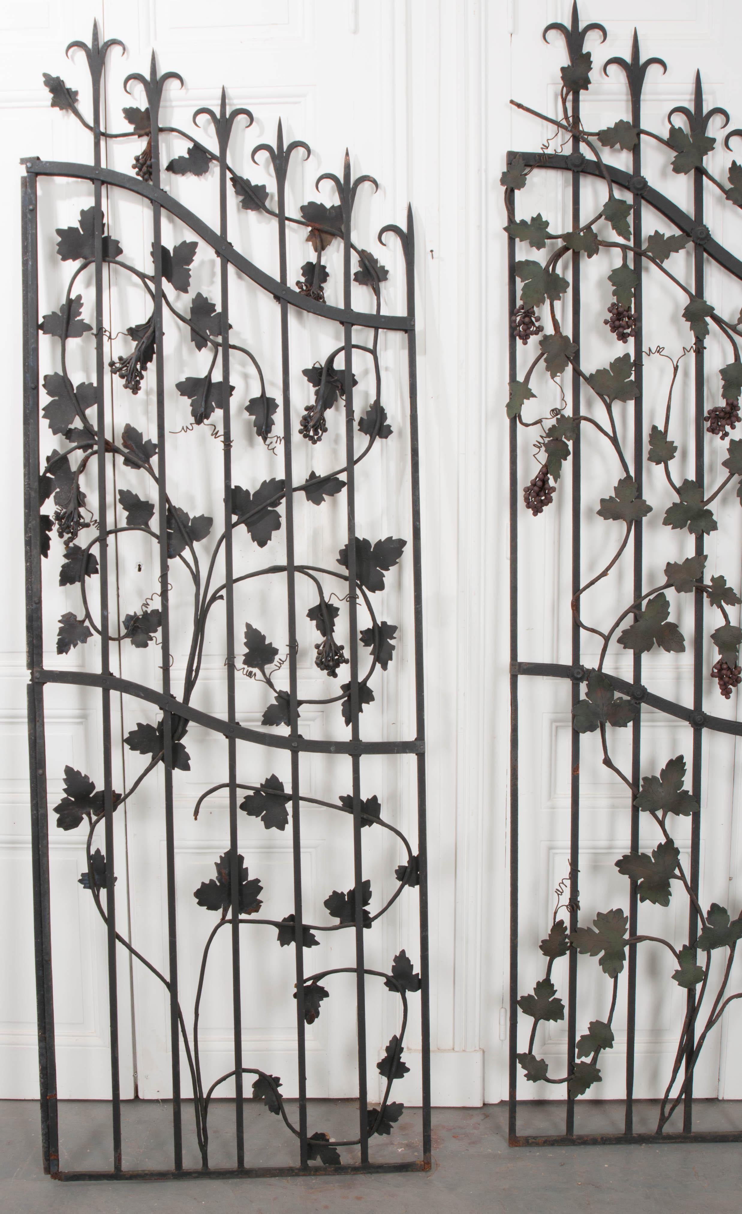 Pair of French Early 20th Century Painted Wrought-Iron 