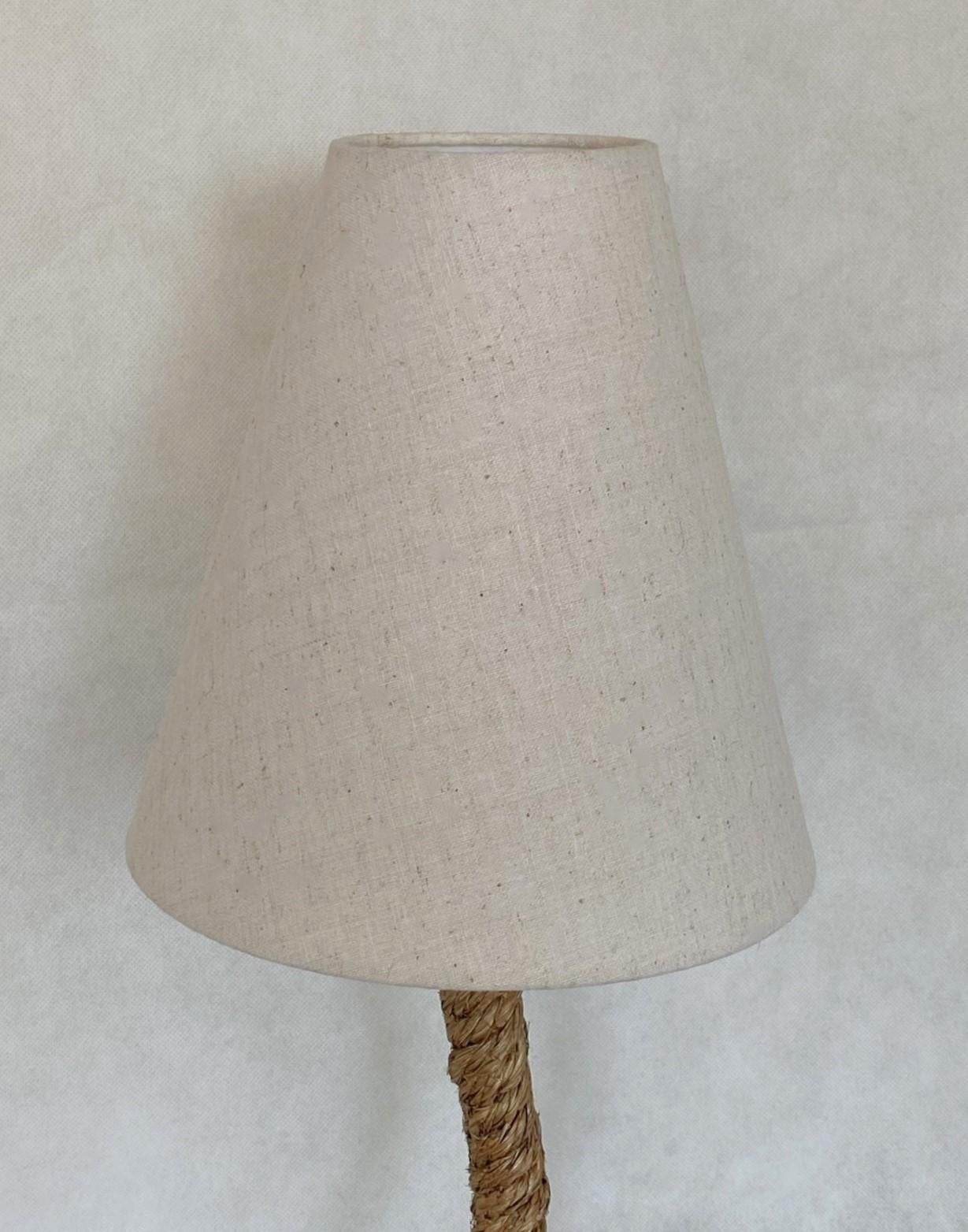 Pair of French Rope Table Lamps in the Style of Audoux Minet, 1990s For Sale 5