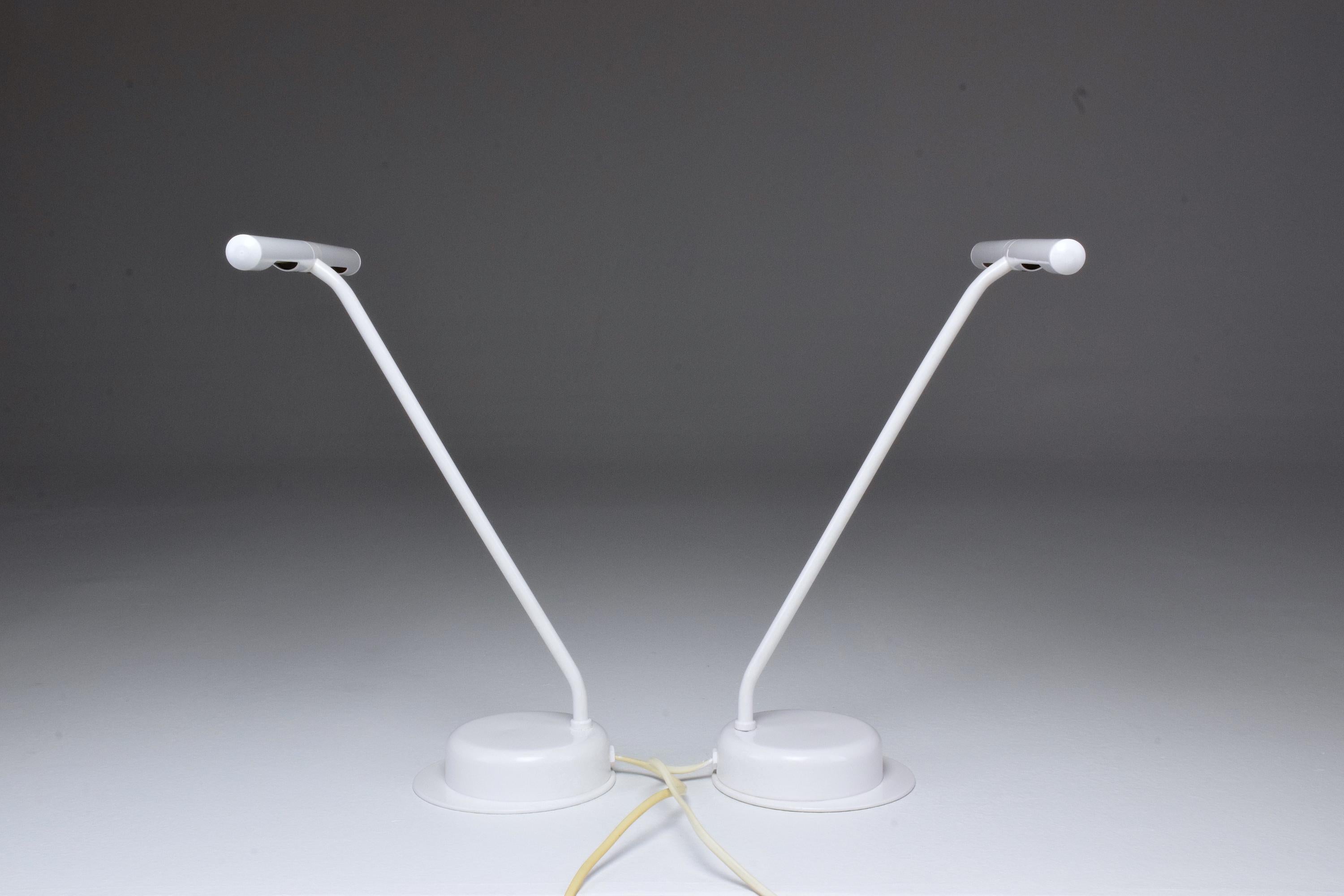 Steel Pair of French Vintage Rotatable Desk Lamps, 1970s