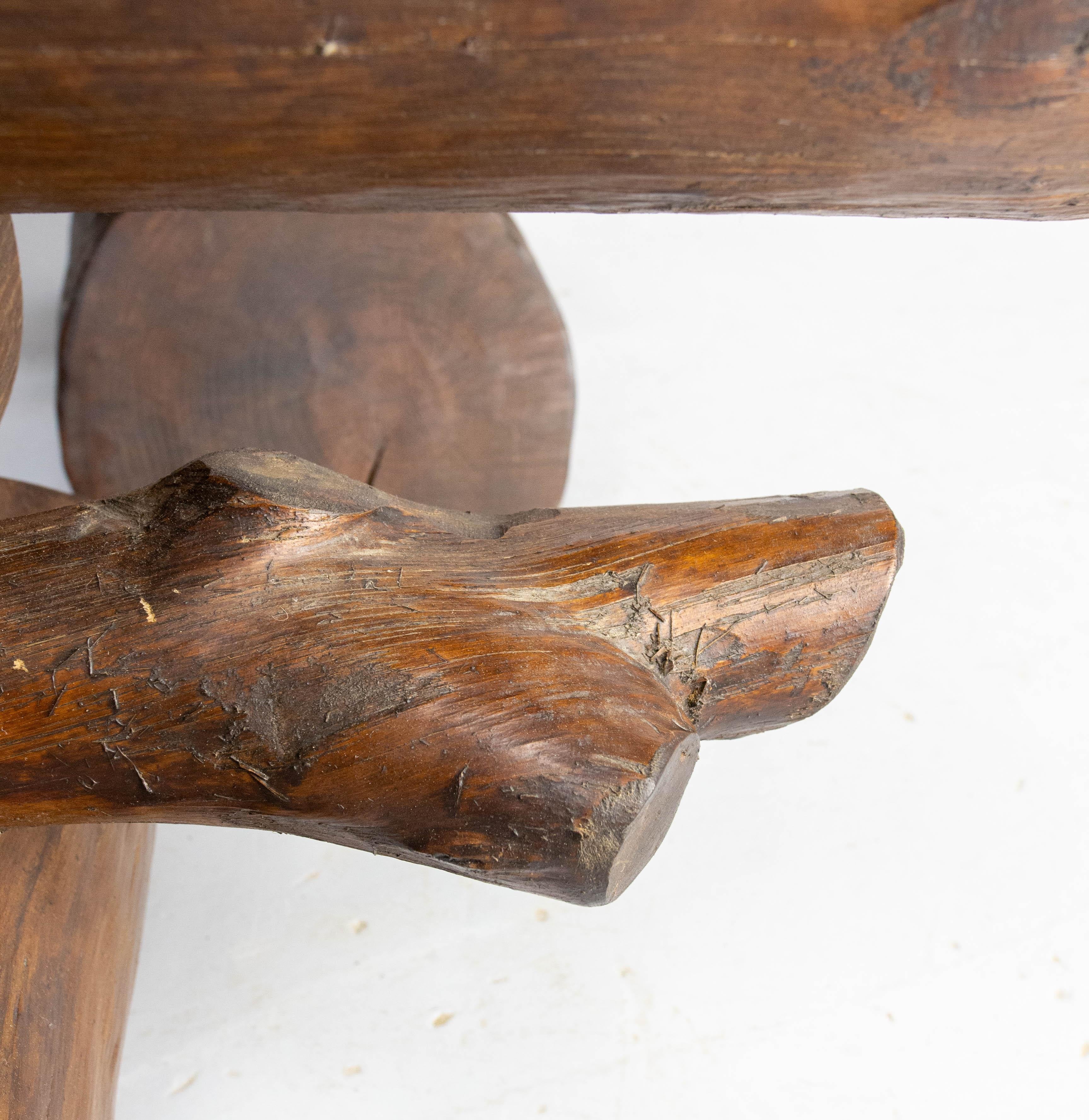20ième siècle Paire de bancs de ferme français de style vintage en pin massif, circa 1960 en vente