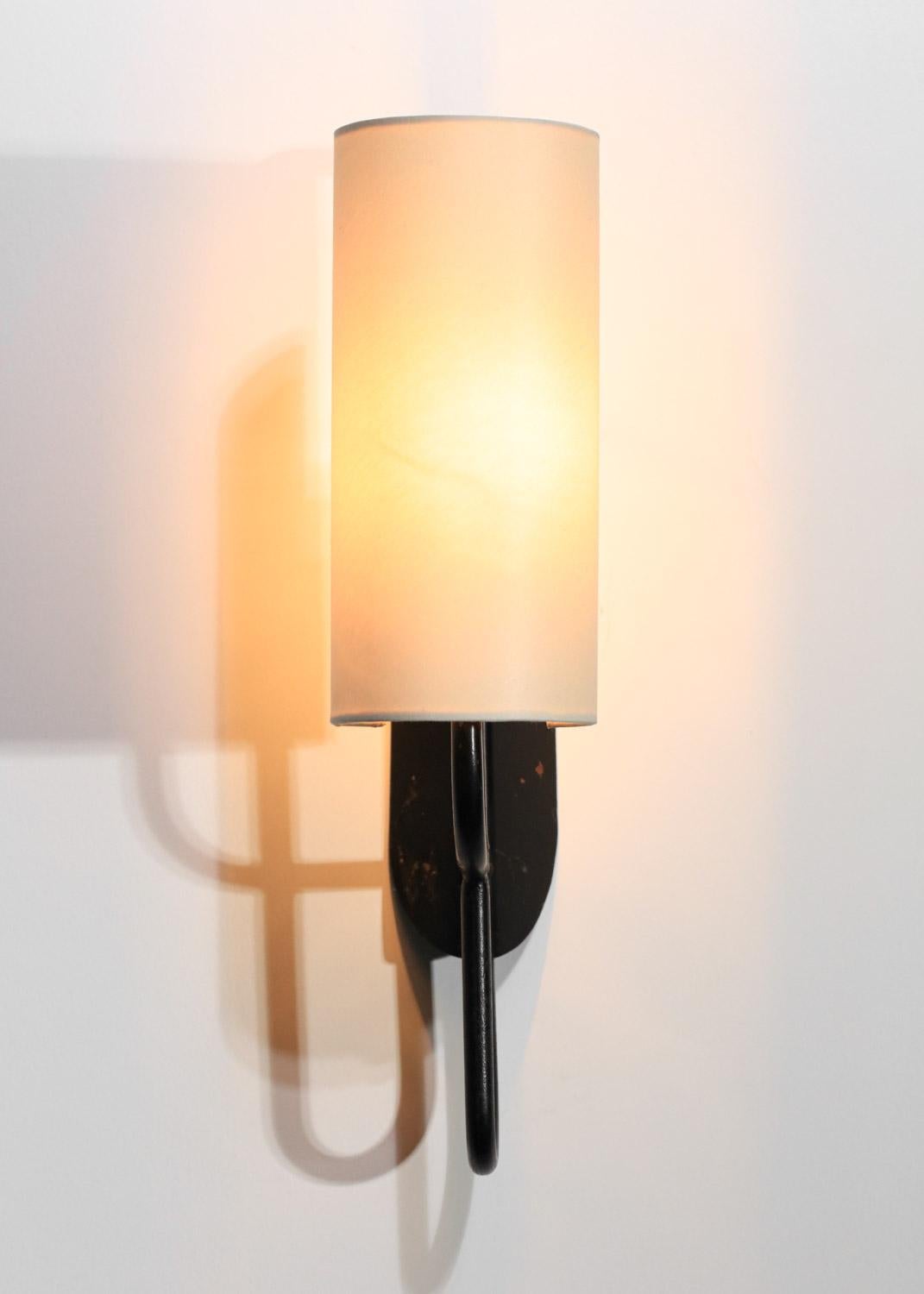 Metal French vintage wall light from the 50's in the style of Jean Royère 