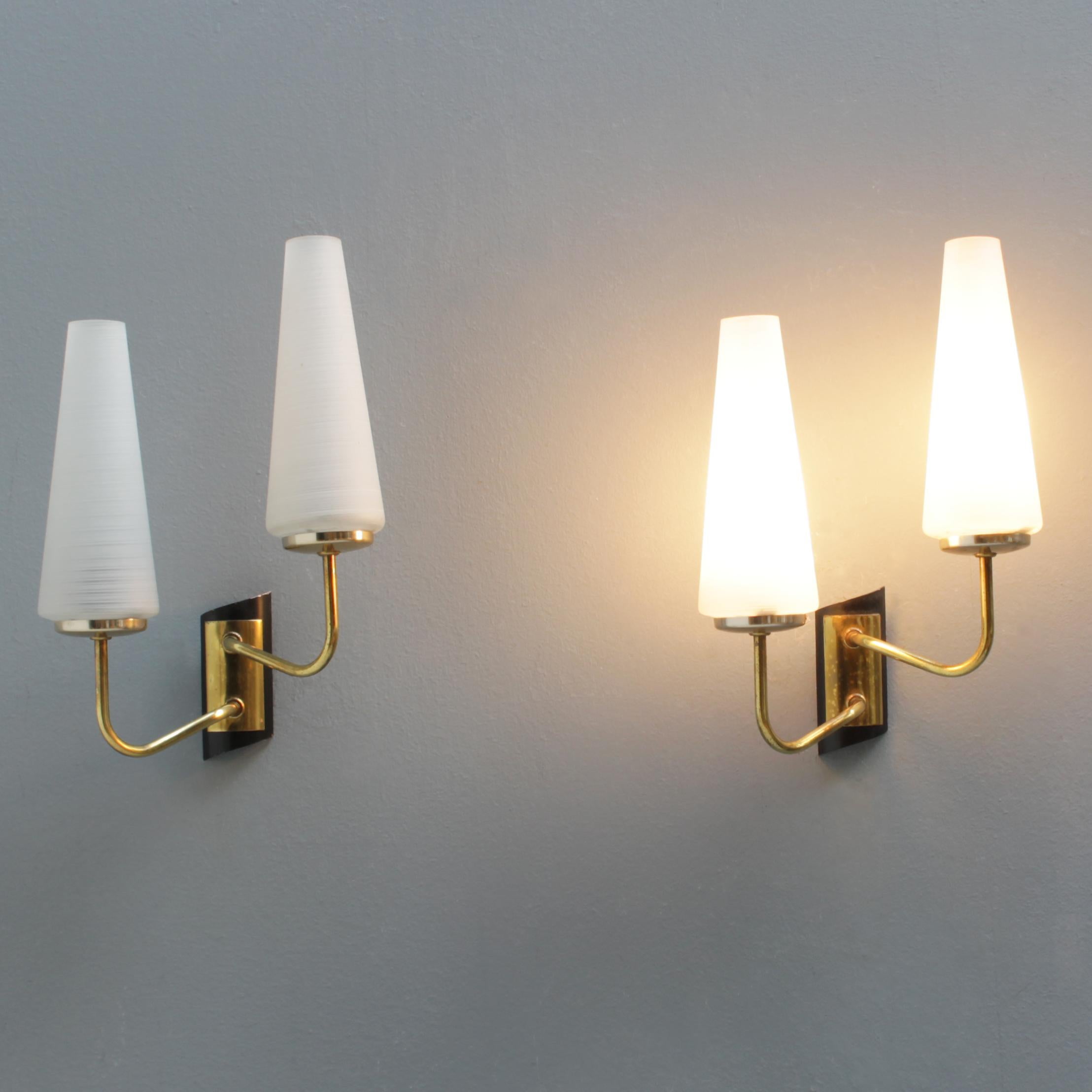 Pair of French Wall Lights by Maison Lunel at 1stDibs