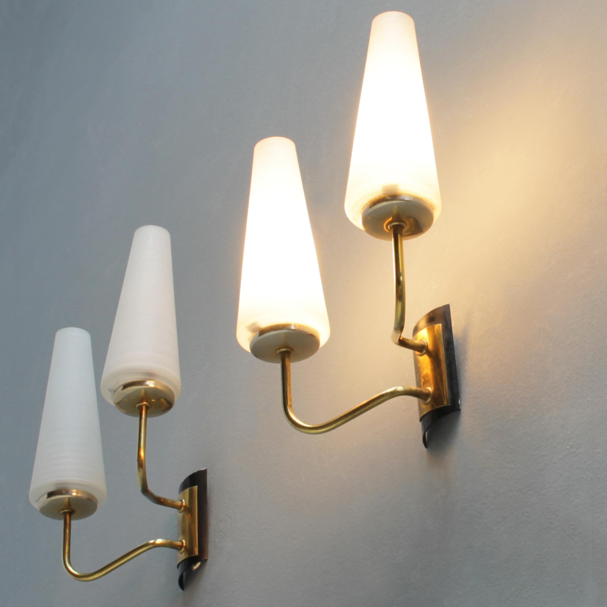 Pair of French Wall Lights by Maison Lunel at 1stDibs