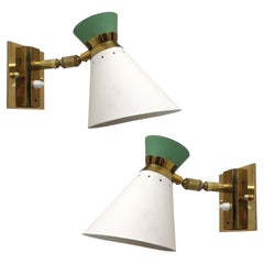 Pair of French Wall Lights by Rene Mathieu, 1950