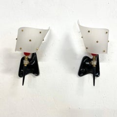 1950s Pair of French Wall Sconces Style Pierre Guariche