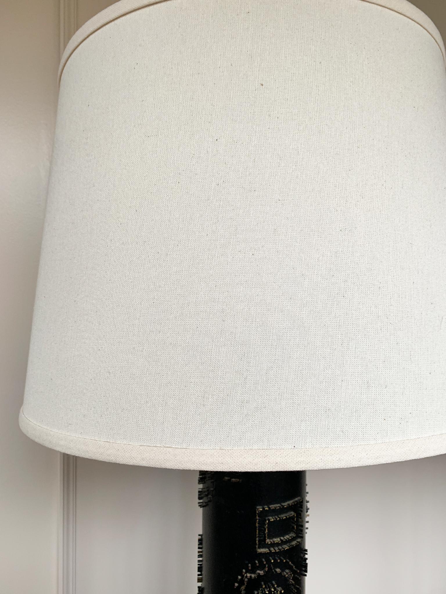 Pair of French Wallpaper Roller Table Lamps In Good Condition In New York, NY