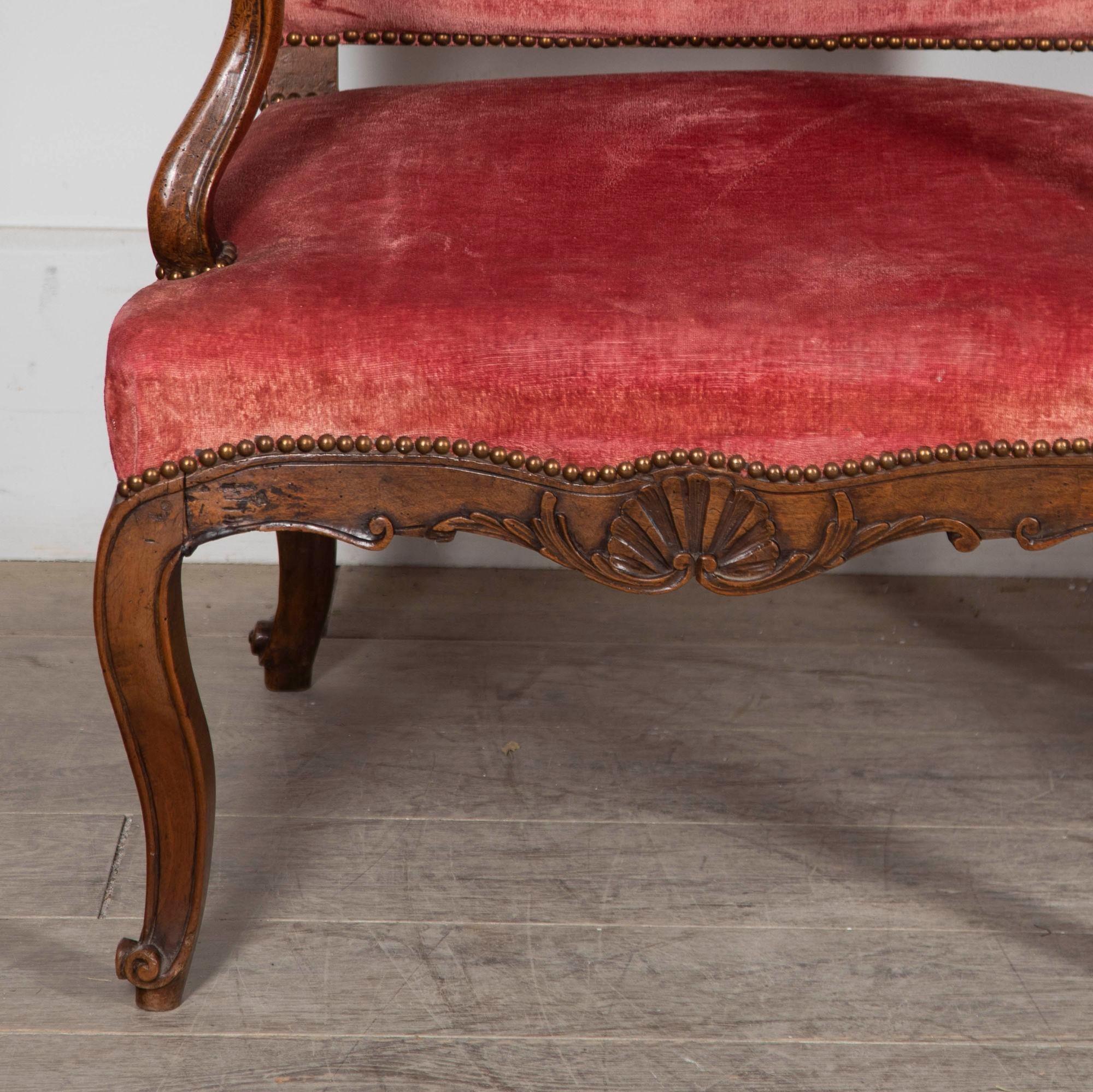 Pair of French Walnut 18th Century Elbow Chairs In Good Condition For Sale In Gloucestershire, GB