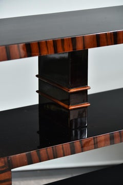 French Art Deco Walnut and Macassar Console