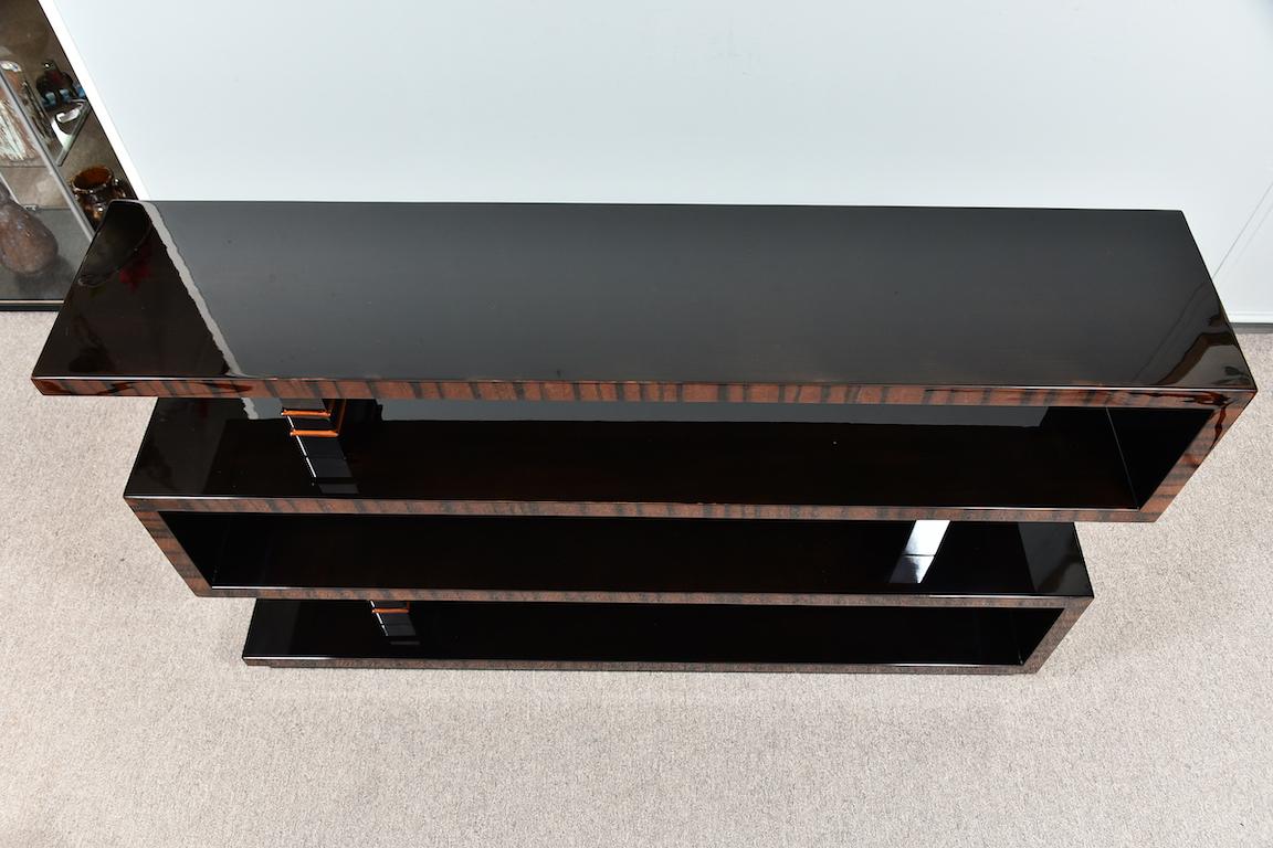 French Art Deco Walnut and Macassar Console 3