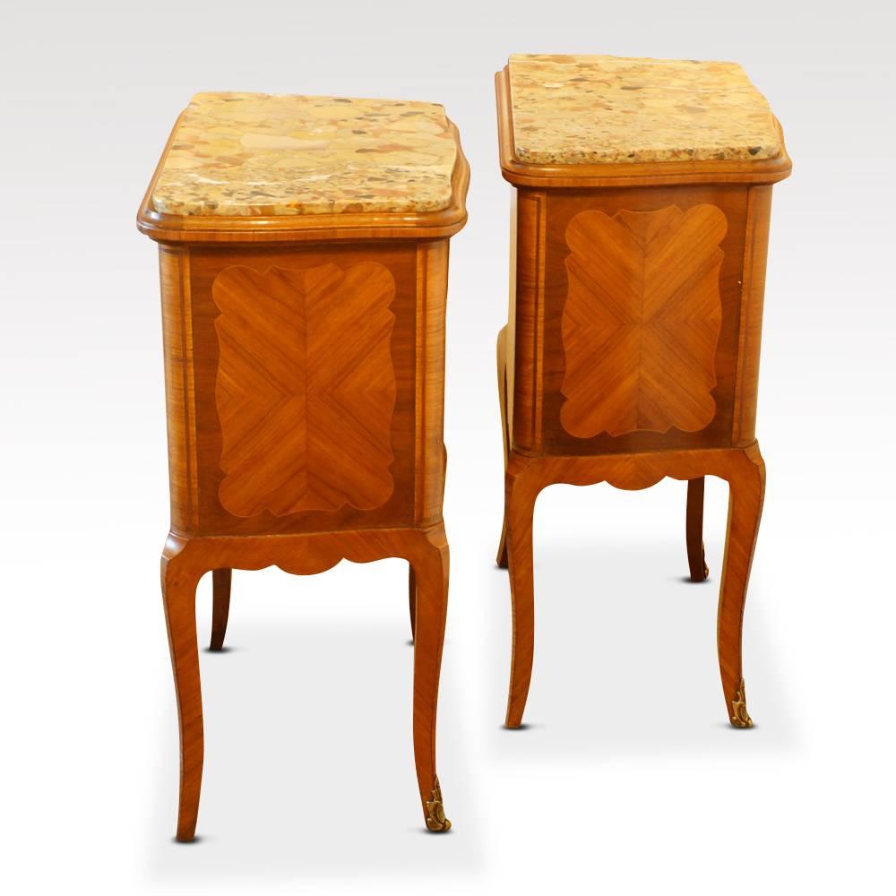 Pair of French Walnut Bedside Cabinets 6