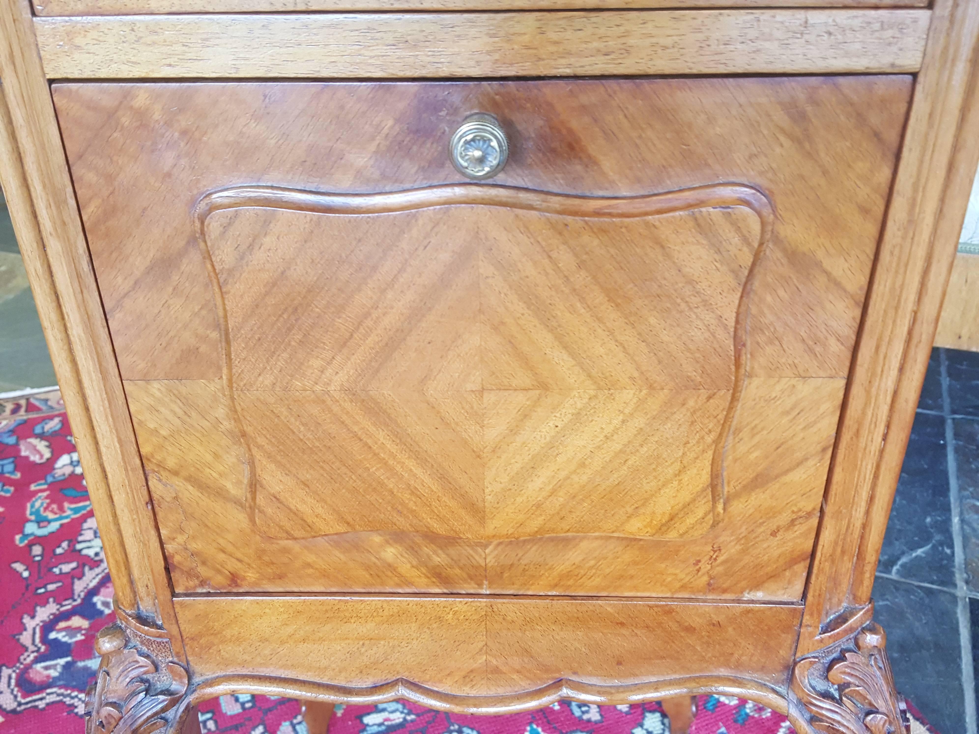 Pair of French Walnut Bedside Cabinets 2