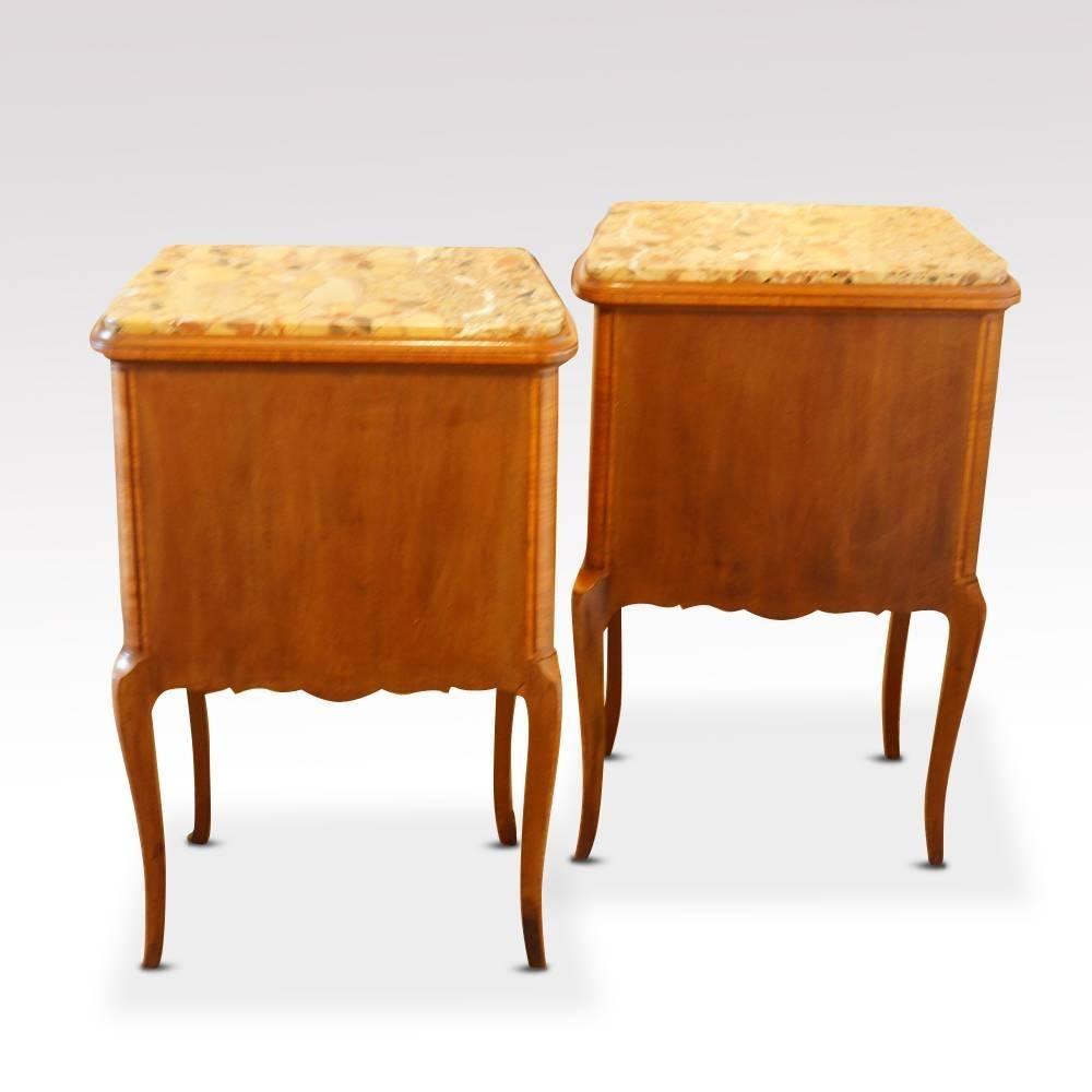 Pair of French Walnut Bedside Cabinets 4