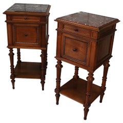 Antique Pair of French Walnut Bedside Cabinets or Nightsands