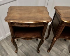 Pair of French Walnut Gilt Bedside Cabinets