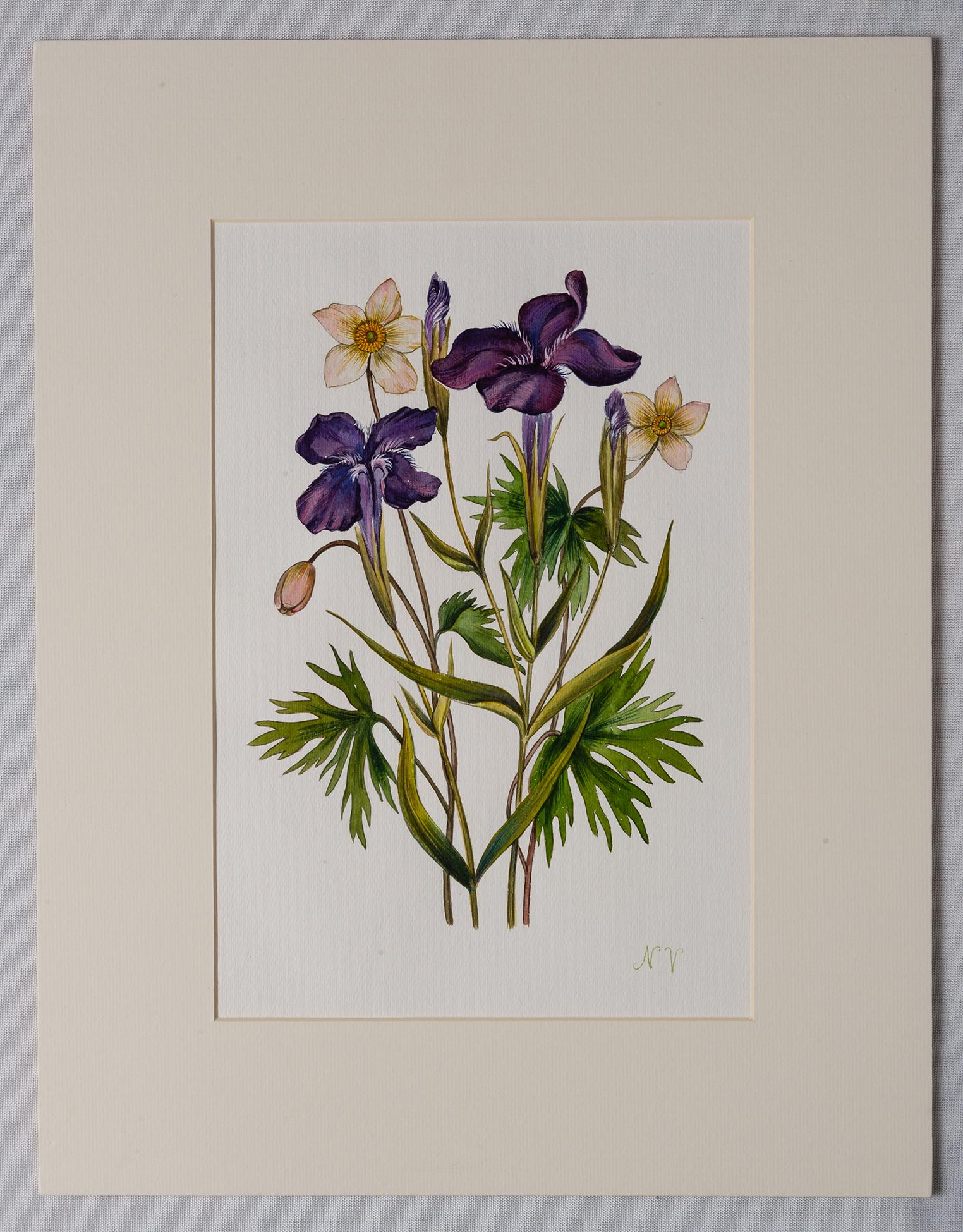 Nice pair of watercolors with flowers: iris and tulips. For Your home, everyhere.
ST/455.