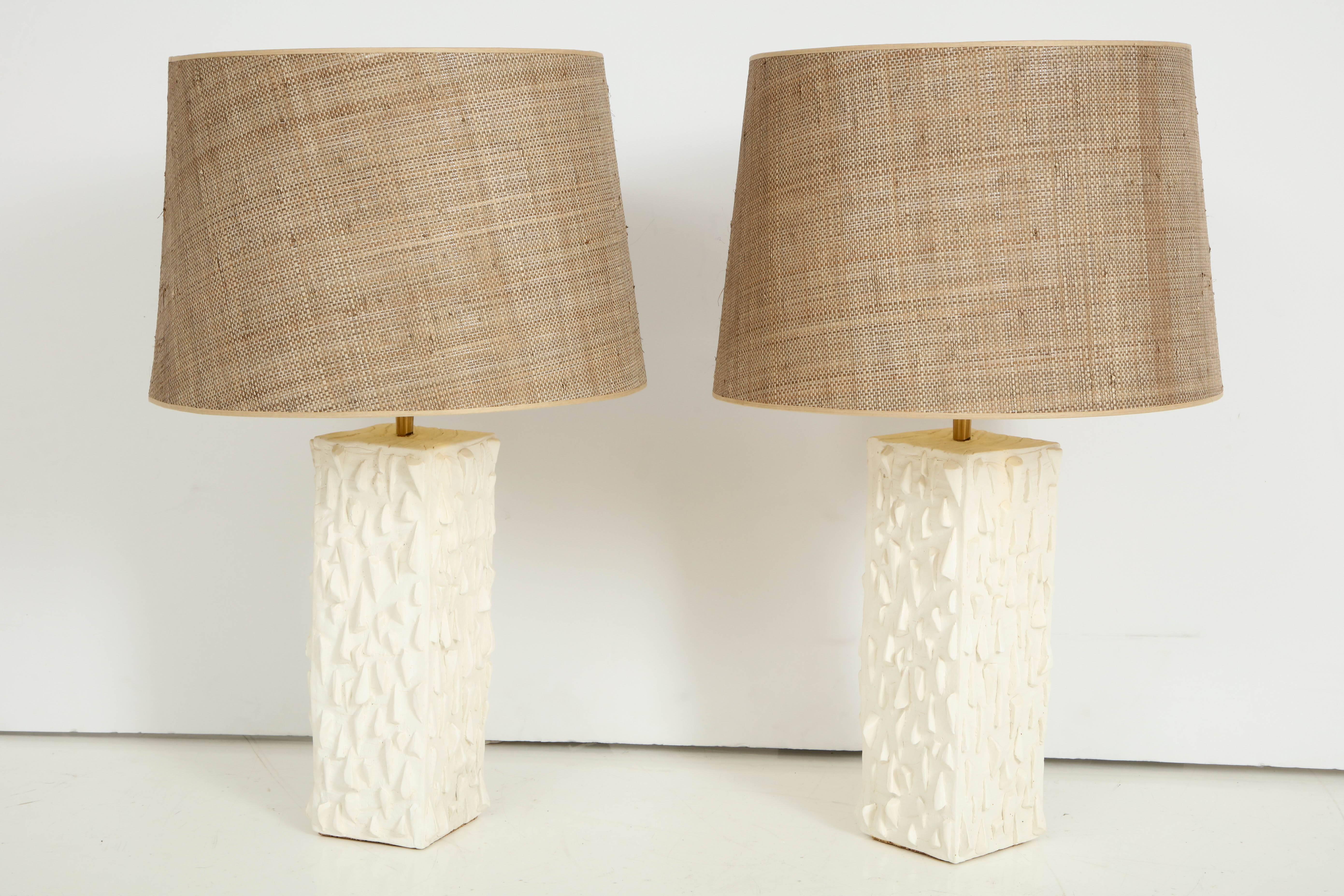 Pair of French White Ceramic Lamps 2